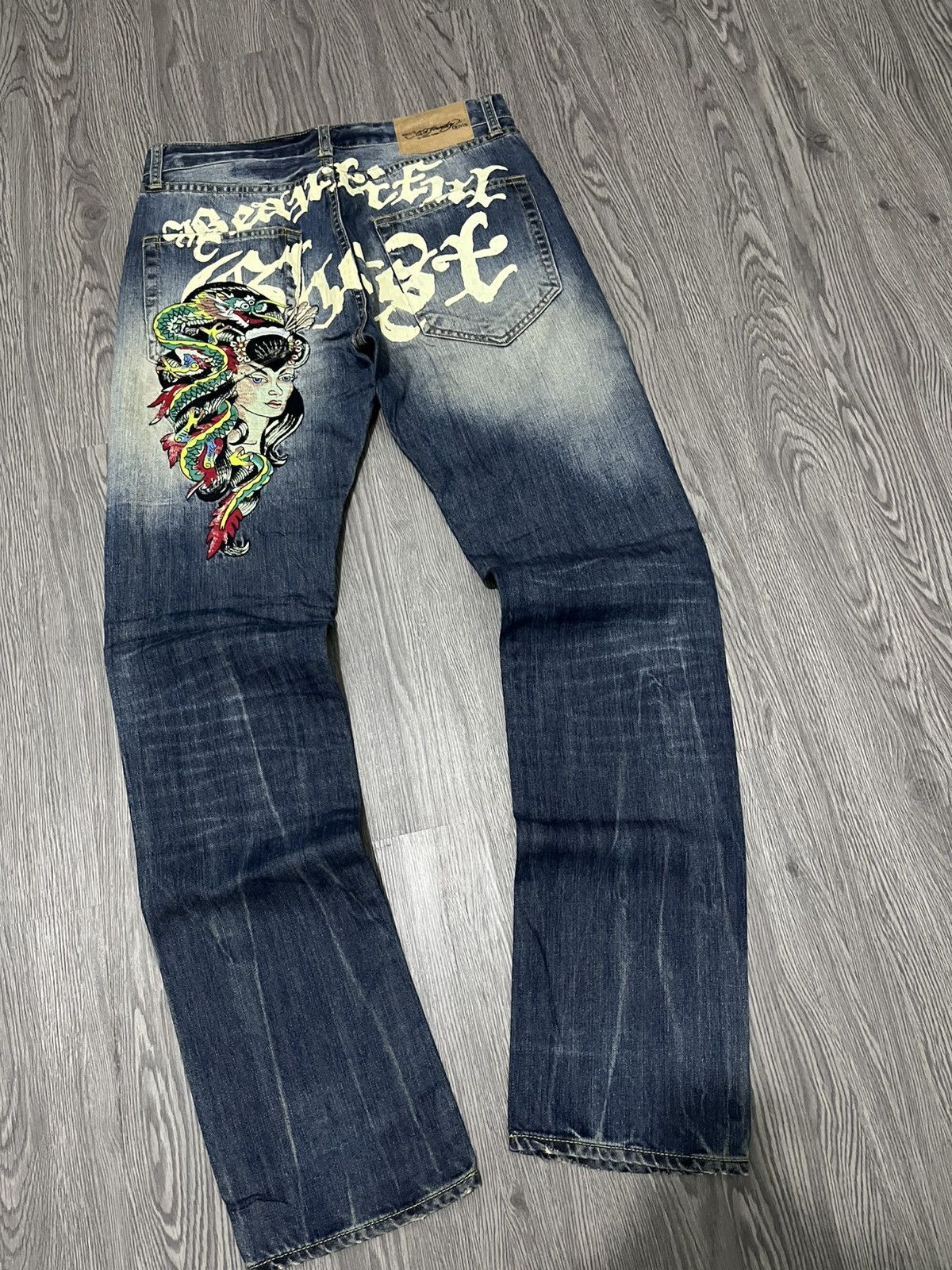 Ed Hardy 💀Y2k Ed Hardy by Christian Audigier Jeans💀 Size US 30 / EU 46 - 3 Thumbnail