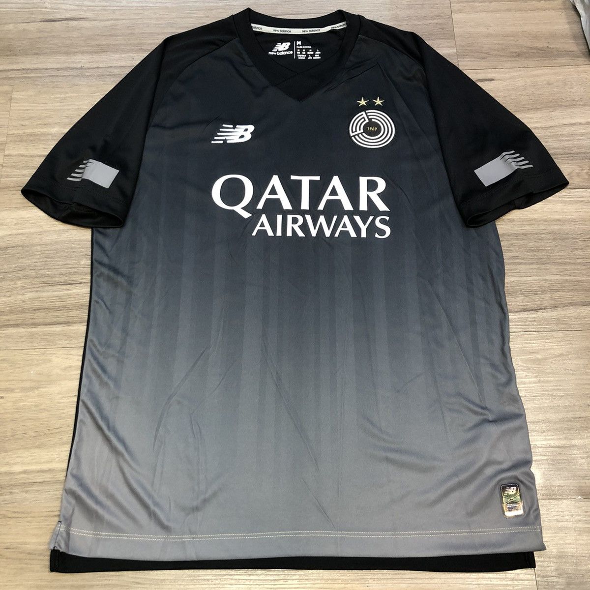 image of New Balance x Soccer Jersey Al Sadd 22/23 Away Shirt 19 S.cazorla in Black, Men's (Size Medium)