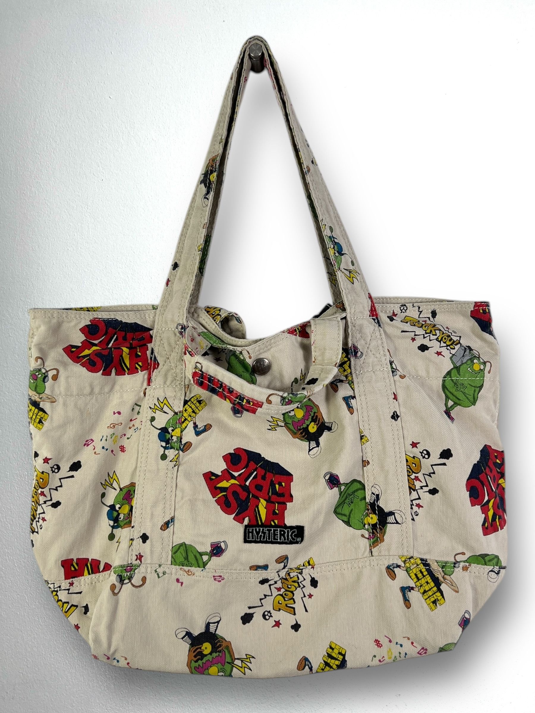 Hysteric Glamour Comic Printed Tote Bag in White, Women's