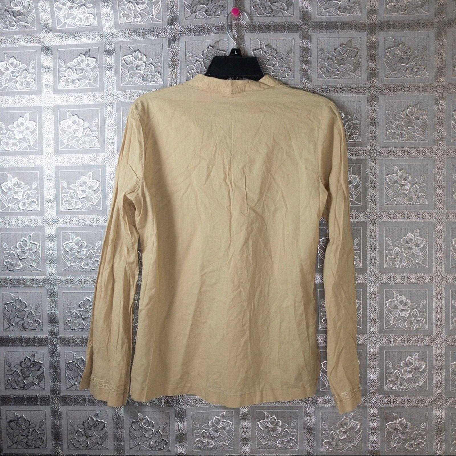 Other NWT Erik Stewart Beige Tan Floral Embellished Top Size S / US 4 / IT 40 - 6 Thumbnail
