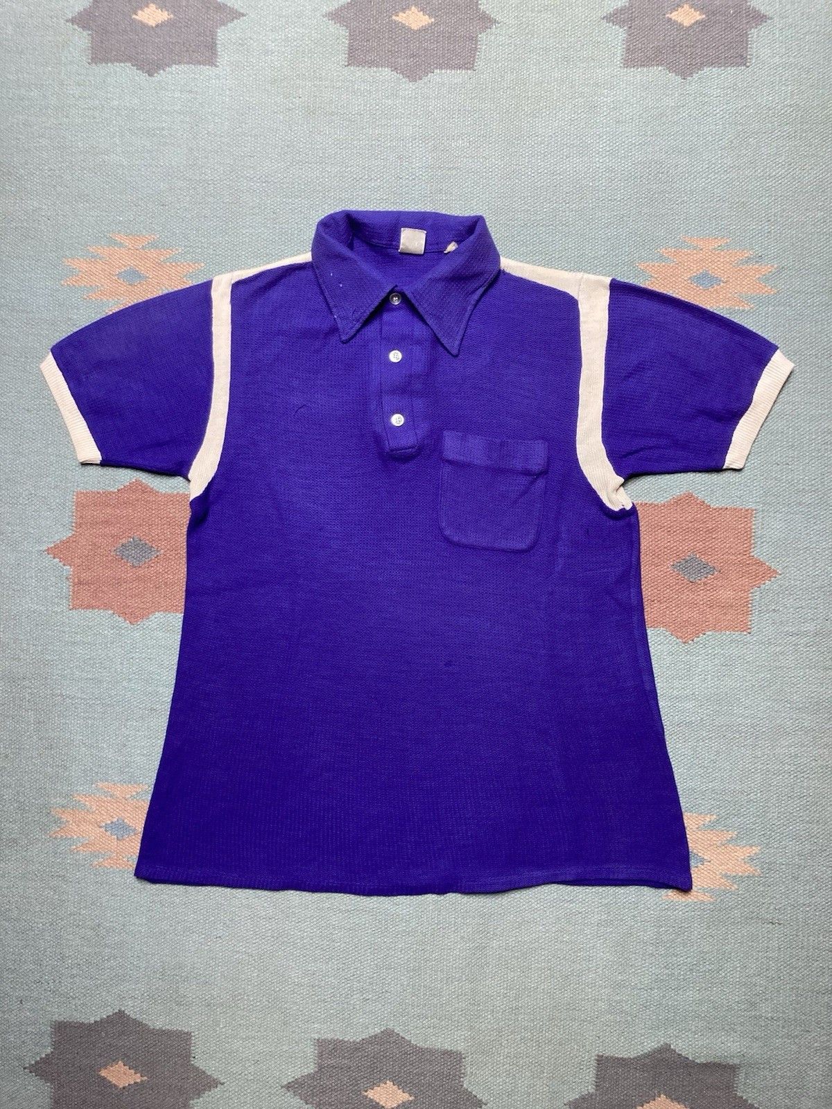 Vintage Vtg 70s Hilton bowling shirt blank jacquard knit medium Size US M / EU 48-50 / 2 - 1 Thumbnail