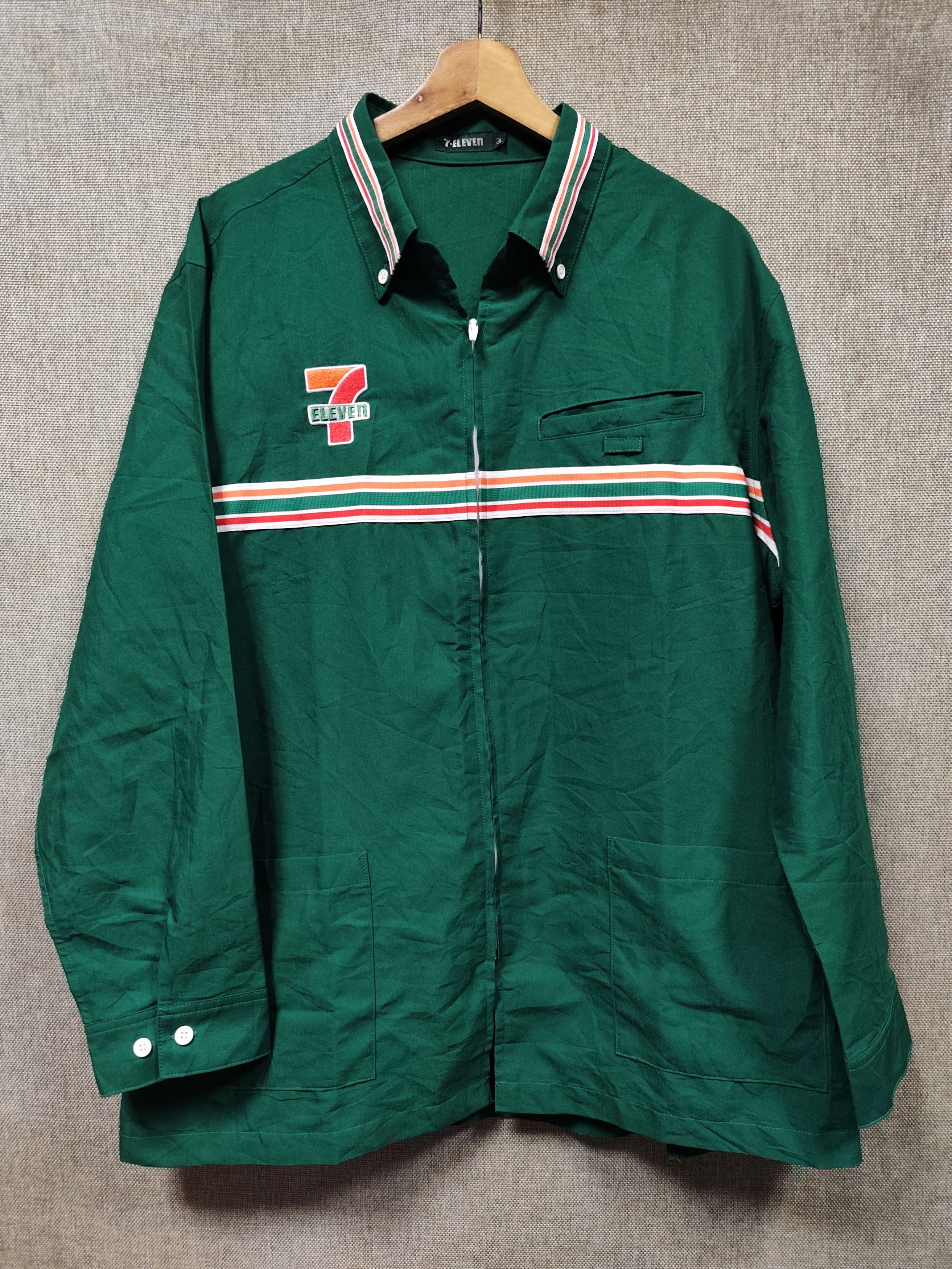Japanese Brand Vintage 7-Eleven Uniform Shirt Zip Up Size US XL / EU 56 / 4 - 1 Thumbnail
