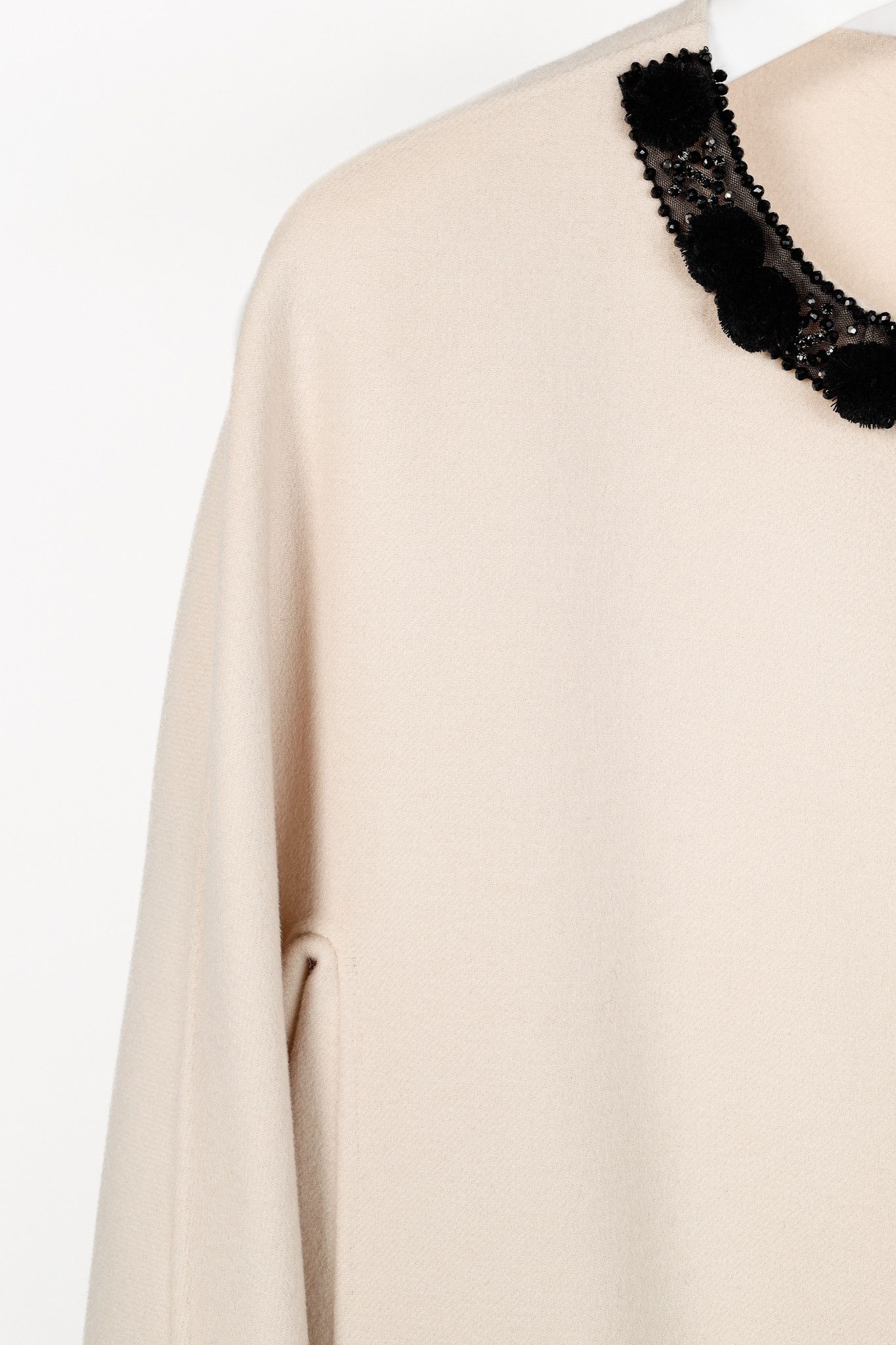 Max Mara Max Mara Studio Beige Wool Embellished-Neck Coat Size XL / US 12-14 / IT 48-50 - 6 Thumbnail