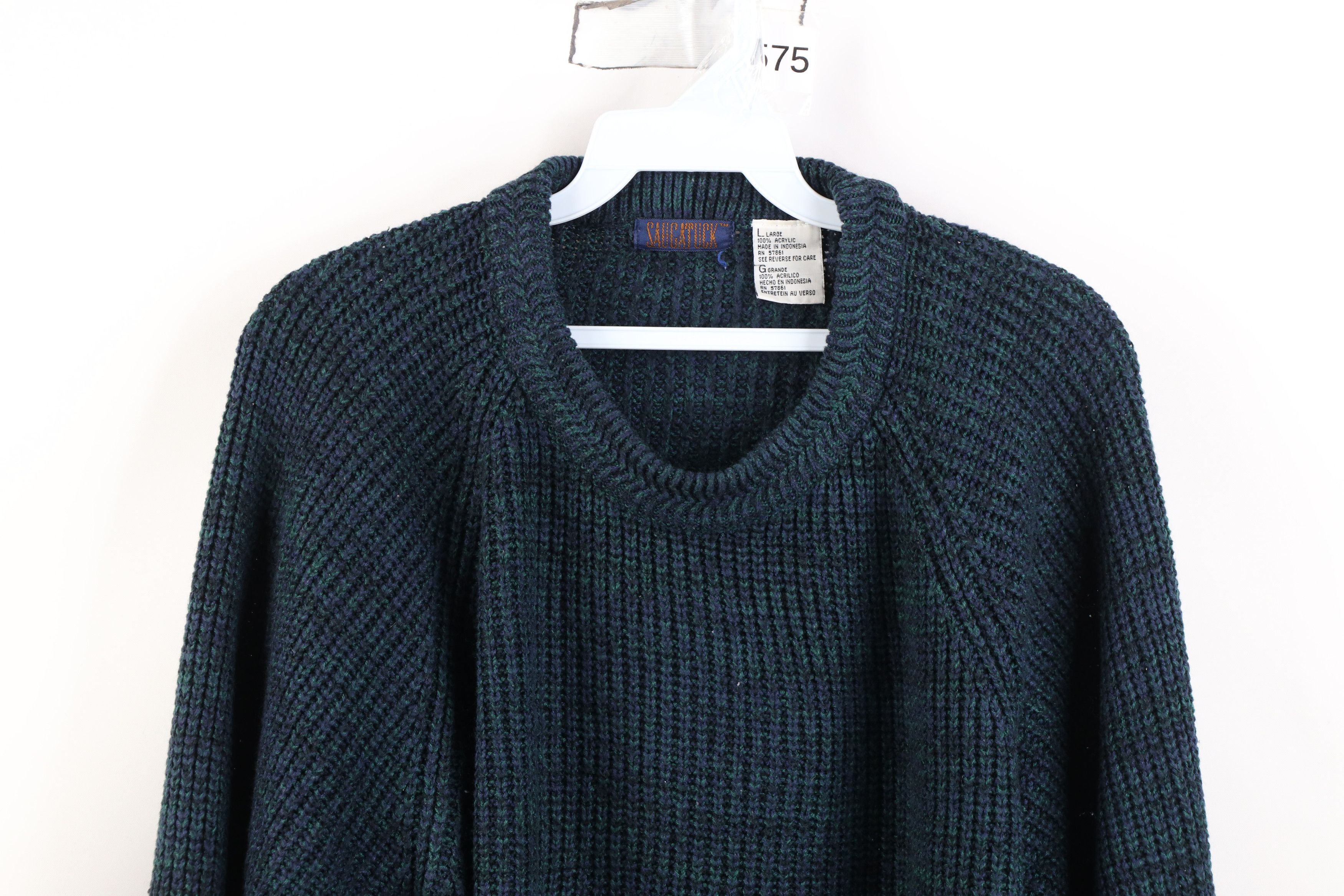Vintage Vintage 90s Streetwear Boxy Fit Chunky Ribbed Knit Sweater Size L / US 10 / IT 46 - 2 Thumbnail