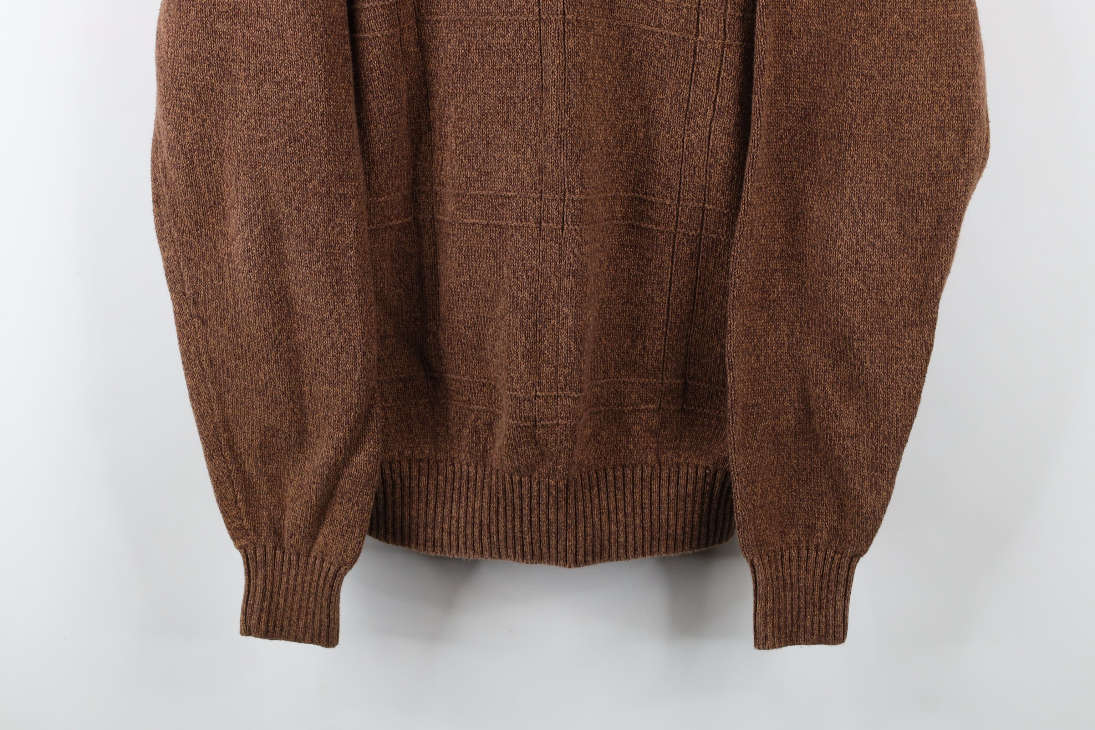 Vintage Vintage 90s Streetwear Ribbed Knit Crewneck Sweater Brown Size US L / EU 52-54 / 3 - 3 Thumbnail