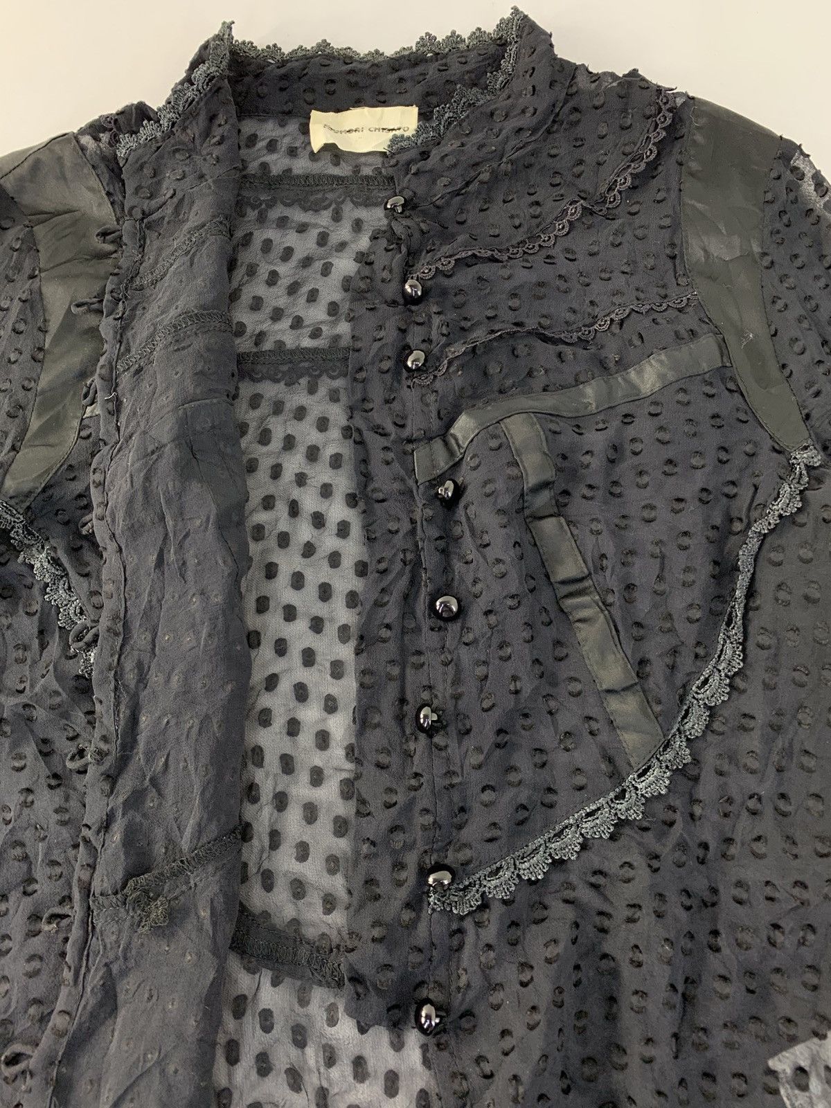 Issey Miyake Tsumori Chisato Issey Miyake Silk Polkadot Fashion Blouse Size XS / US 0-2 / IT 36-38 - 4 Thumbnail