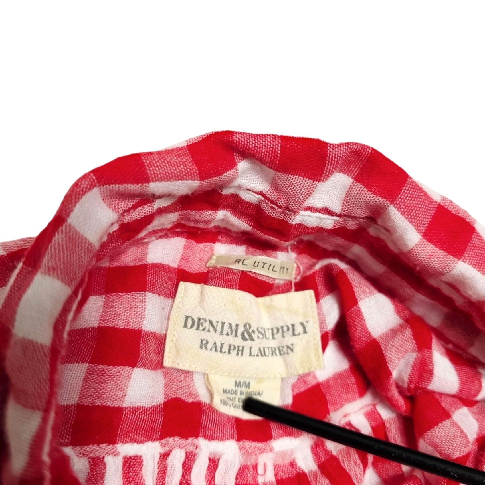 Ralph Lauren VINTAGE Denim & Supply Ralph Lauren RL Utility Top Women's M Red White Plaid Shirt Size M / US 6-8 / IT 42-44 - 2 Thumbnail