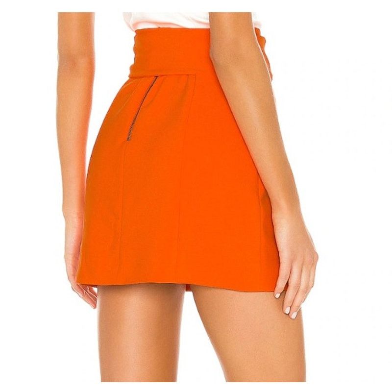 Alice + Olivia EUC Alice + Olivia Women's Orange Bow Tie Riva Mini Skirt 0 Size 25" / US 0 / IT 36 - 3 Thumbnail