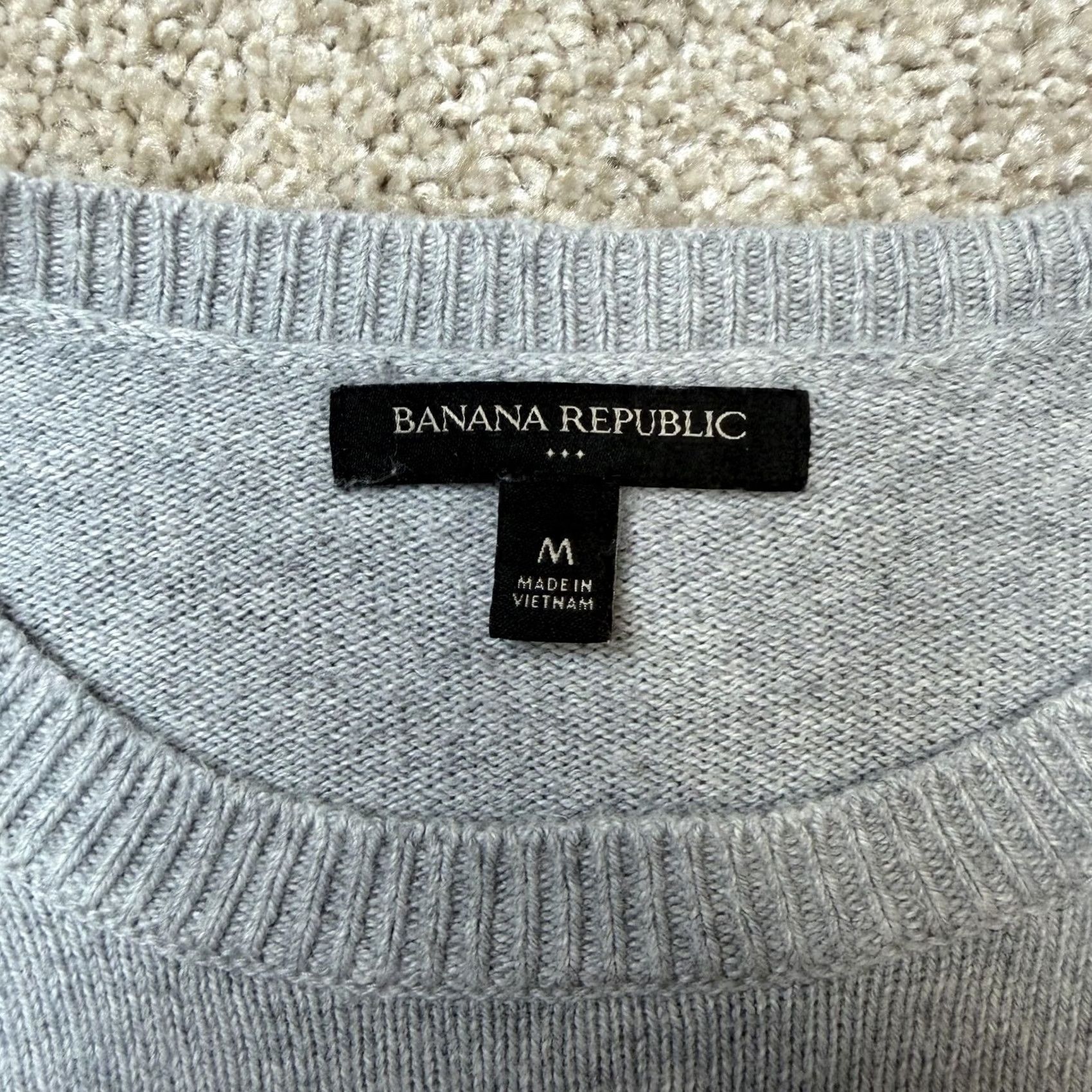 Banana Republic Banana Republic Sweater Womens M Gray Crew Neck Puff Sleeve Knit Pullover Medium Size M / US 6-8 / IT 42-44 - 2 Thumbnail