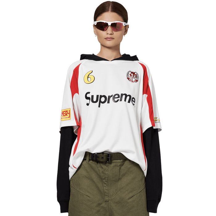 Supreme Supreme Hooded Soccer Jersey White Size Large | Grailed