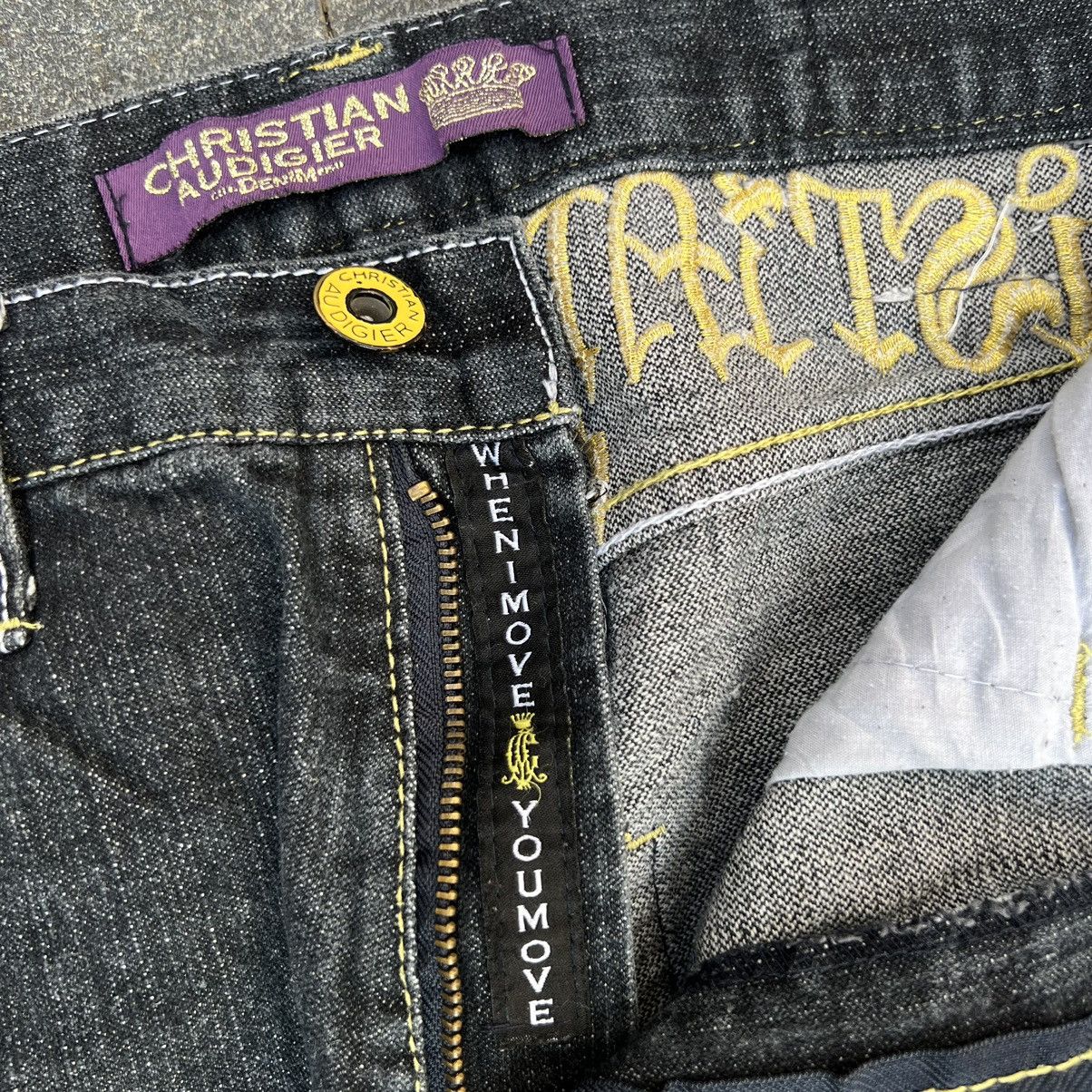 Christian Audigier × Ed Hardy × JNCO 💥Rare💥Vintage Christian Audigier Baggy Jeans Size US 34 / EU 50 - 7 Thumbnail