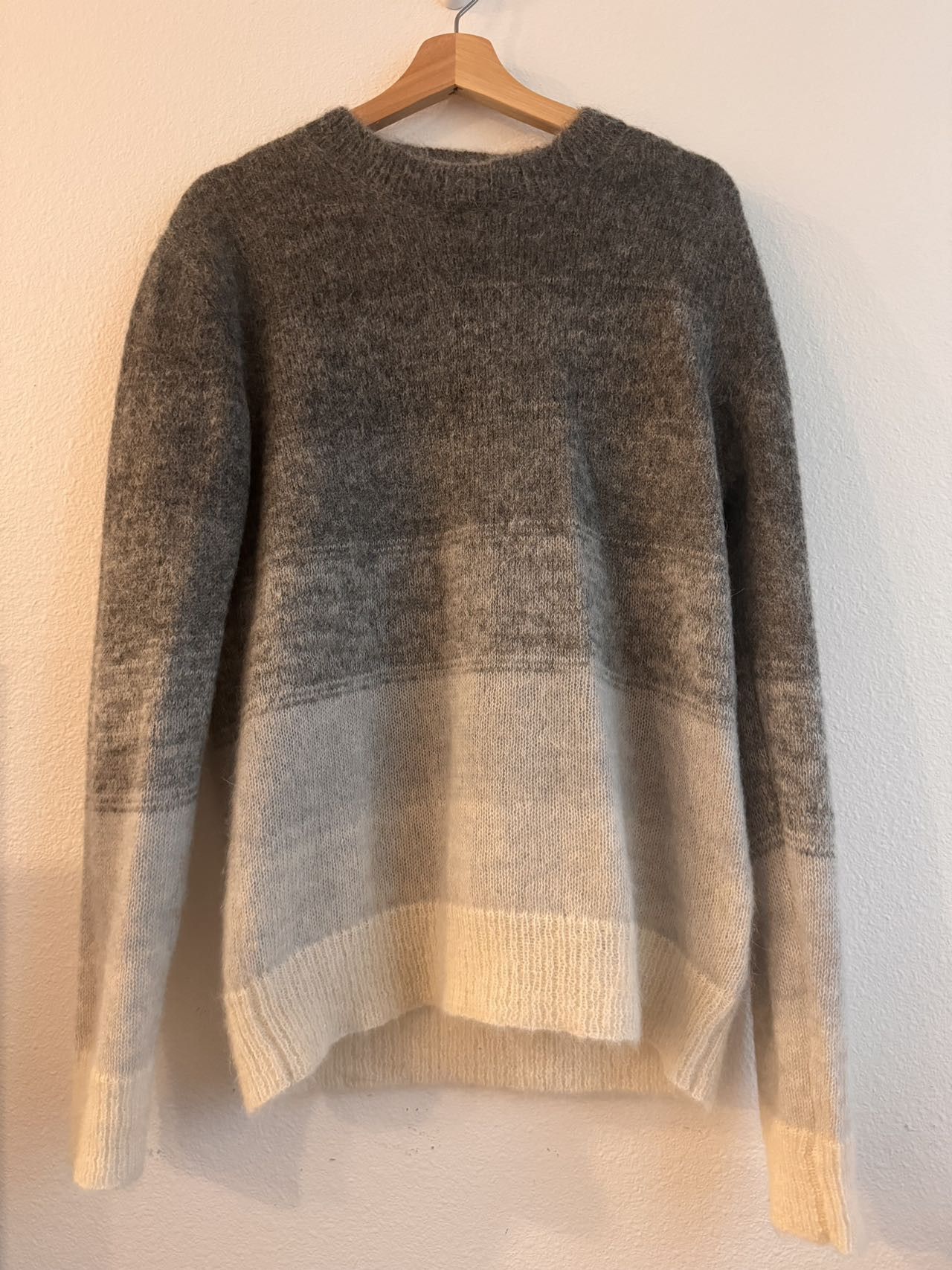 image of Nn07 Walther Degradé Brushed Knitted Sweater in Grey, Men's (Size Small)