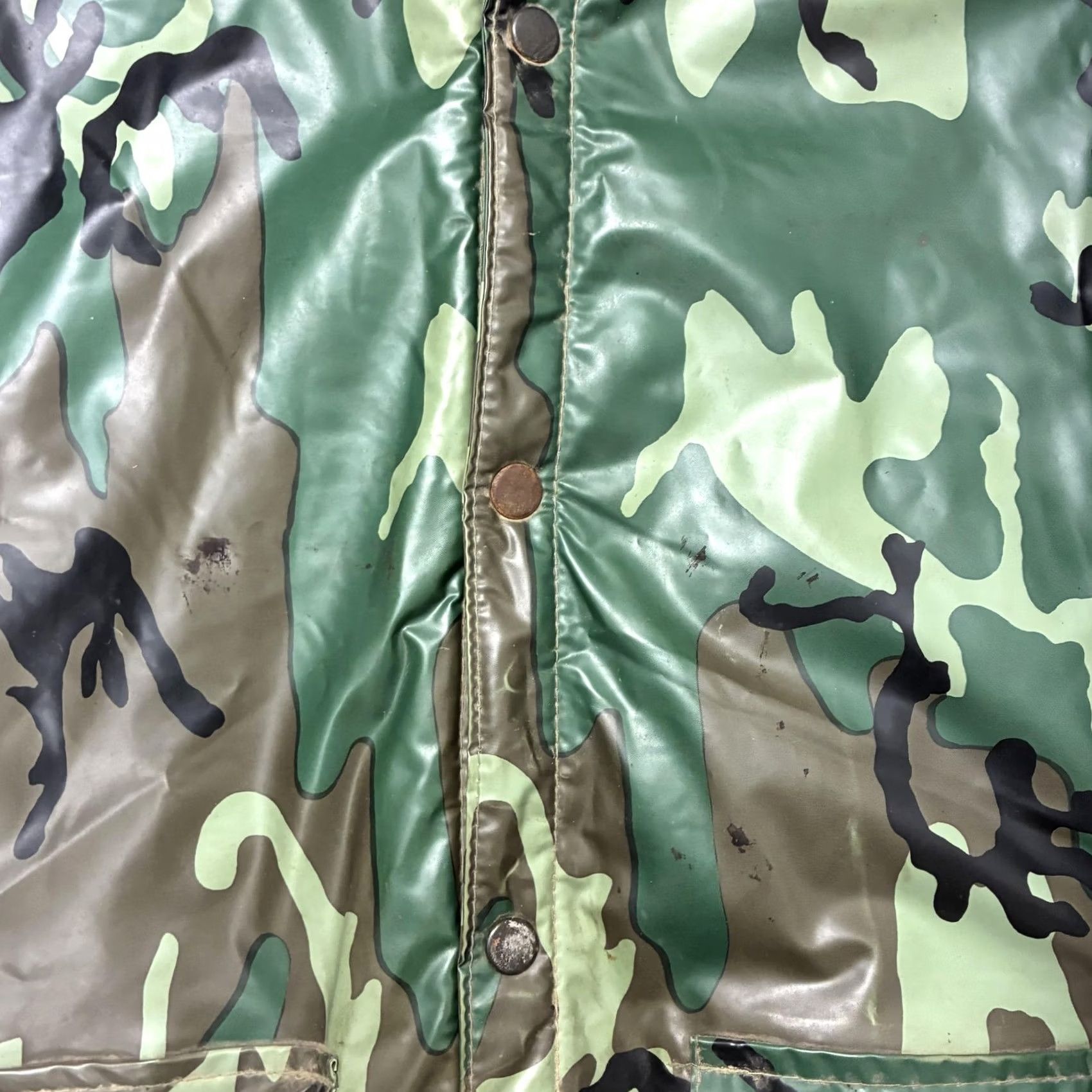 Vintage VINTAGE Duck Bay Jacket Men M Green Camo PVC Hooded Snap Waterproof Hunting Size US M / EU 48-50 / 2 - 4 Thumbnail
