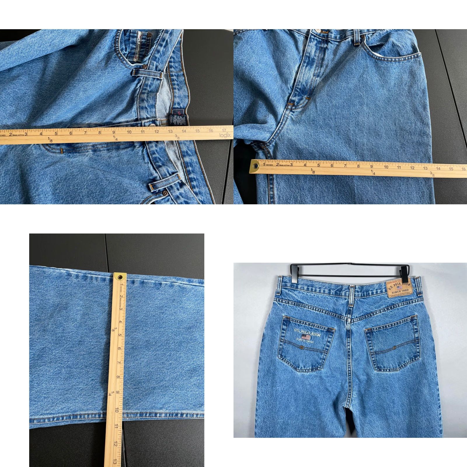 Vintage VINTAGE US Polo Assn Jeans Men's 36 x 31 Blue Embroidered Baggy Straight Leg Denim 90s Mens Size US M / EU 48-50 / 2 - 8 Thumbnail