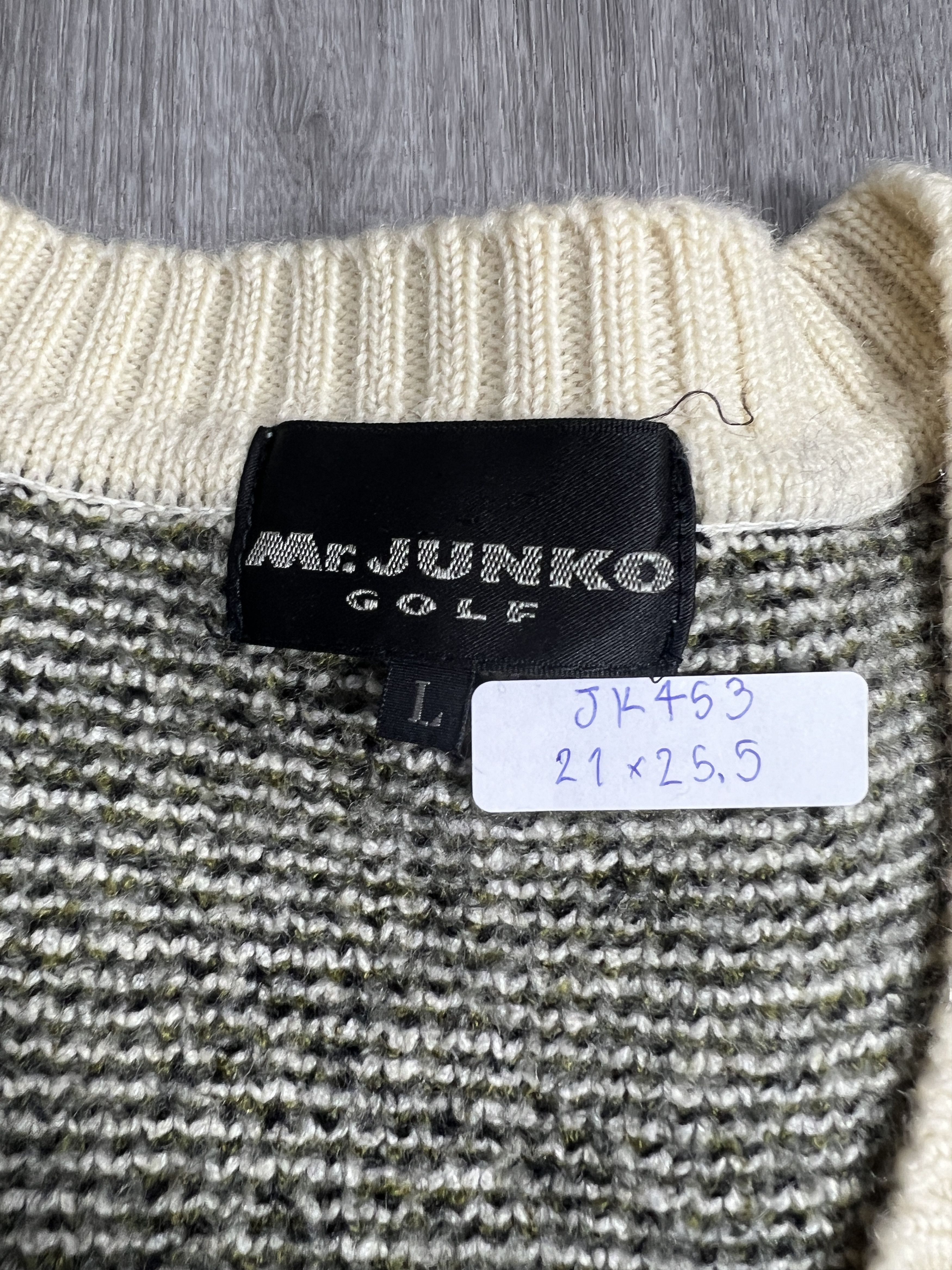 Japanese Brand Mr.Junko Golf Argyle Knit Sweater (L) JK453 Size L / US 10 / IT 46 - 3 Thumbnail
