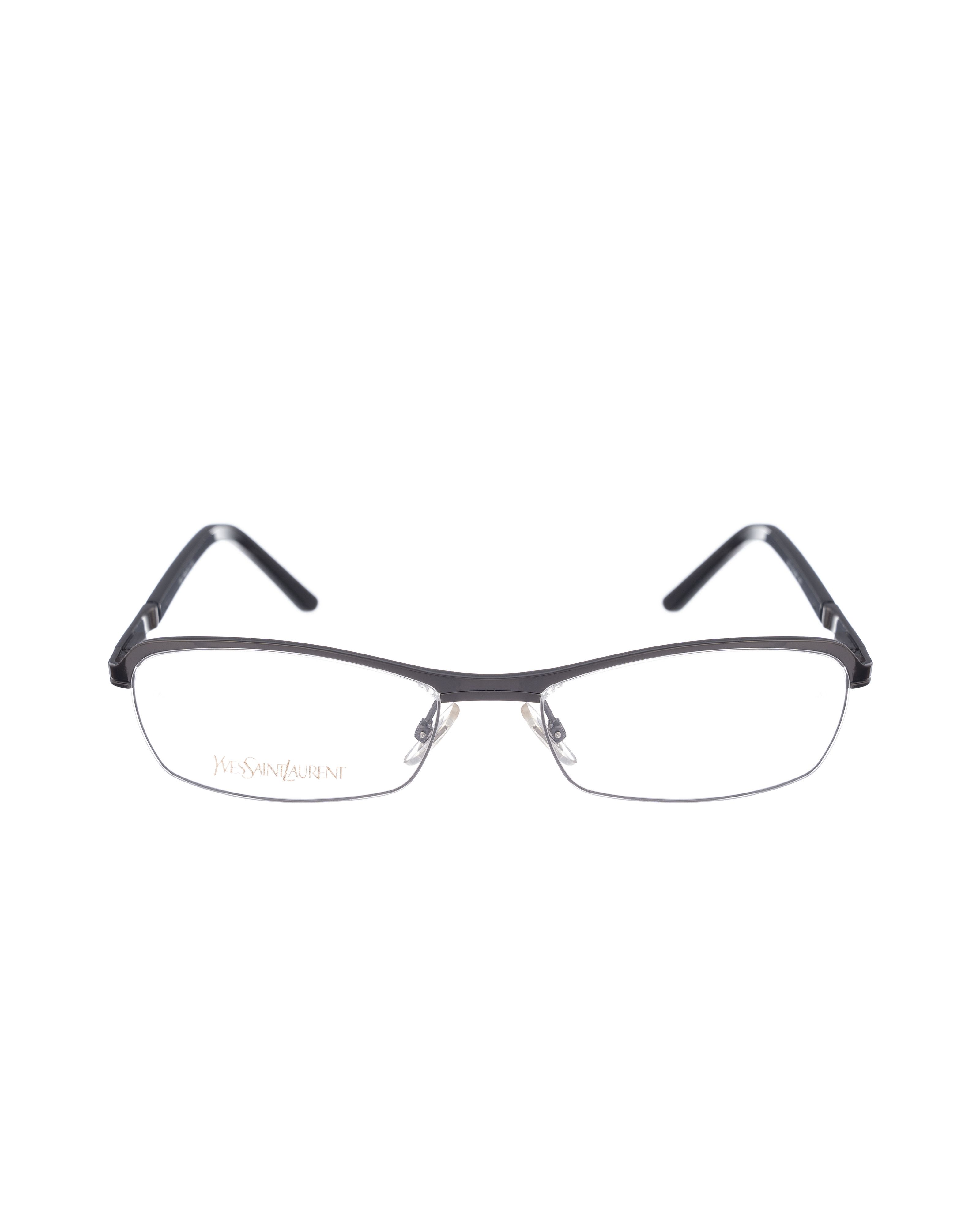 Yves Saint Laurent Yves Saint Laurent 90s Dark Grey Metal Half Rim Glasses Size ONE SIZE - 1 Thumbnail