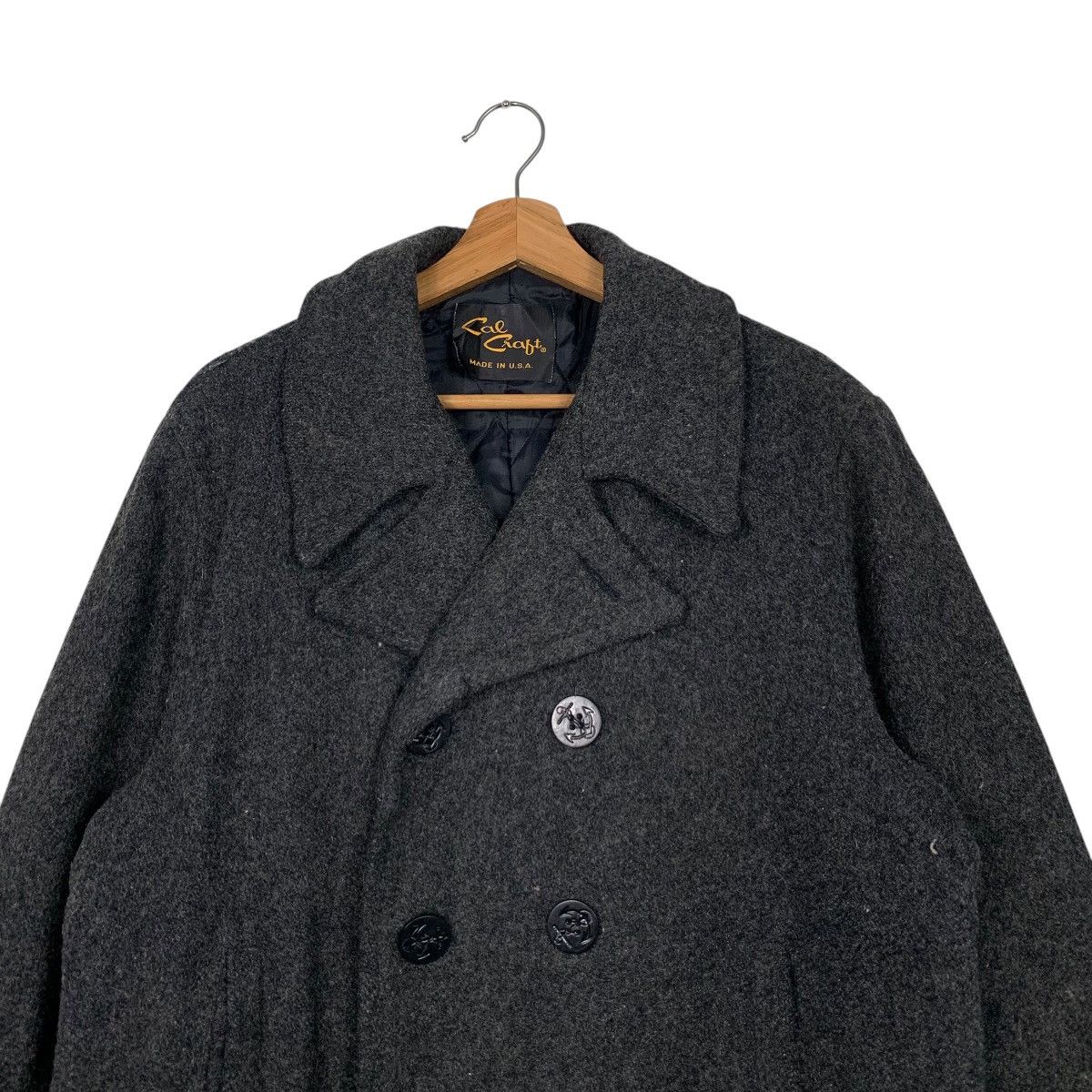 Vintage CAL CRAFT Made in Usa Double Breast Wool Coat #1573-C70 Size US M / EU 48-50 / 2 - 2 Thumbnail
