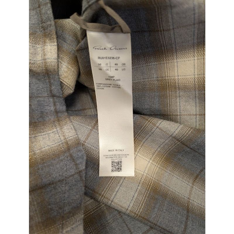 Rick Owens o1rshd1 Plaid Cotton Outershirt in Grey Size US M / EU 48-50 / 2 - 19 Thumbnail