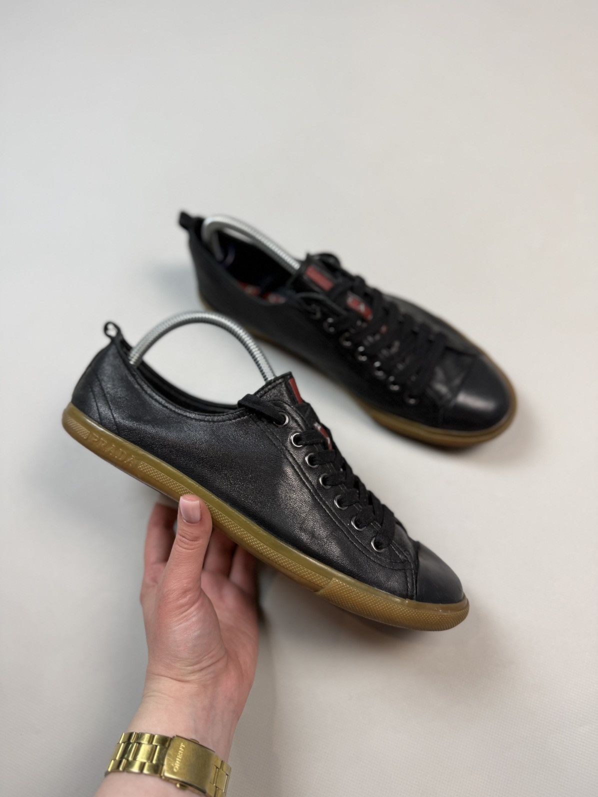Prada Prada Men’s Leather Low Top Lace Up Sneakers Shoes Size US 8.5 / EU 41-42 - 1 Thumbnail