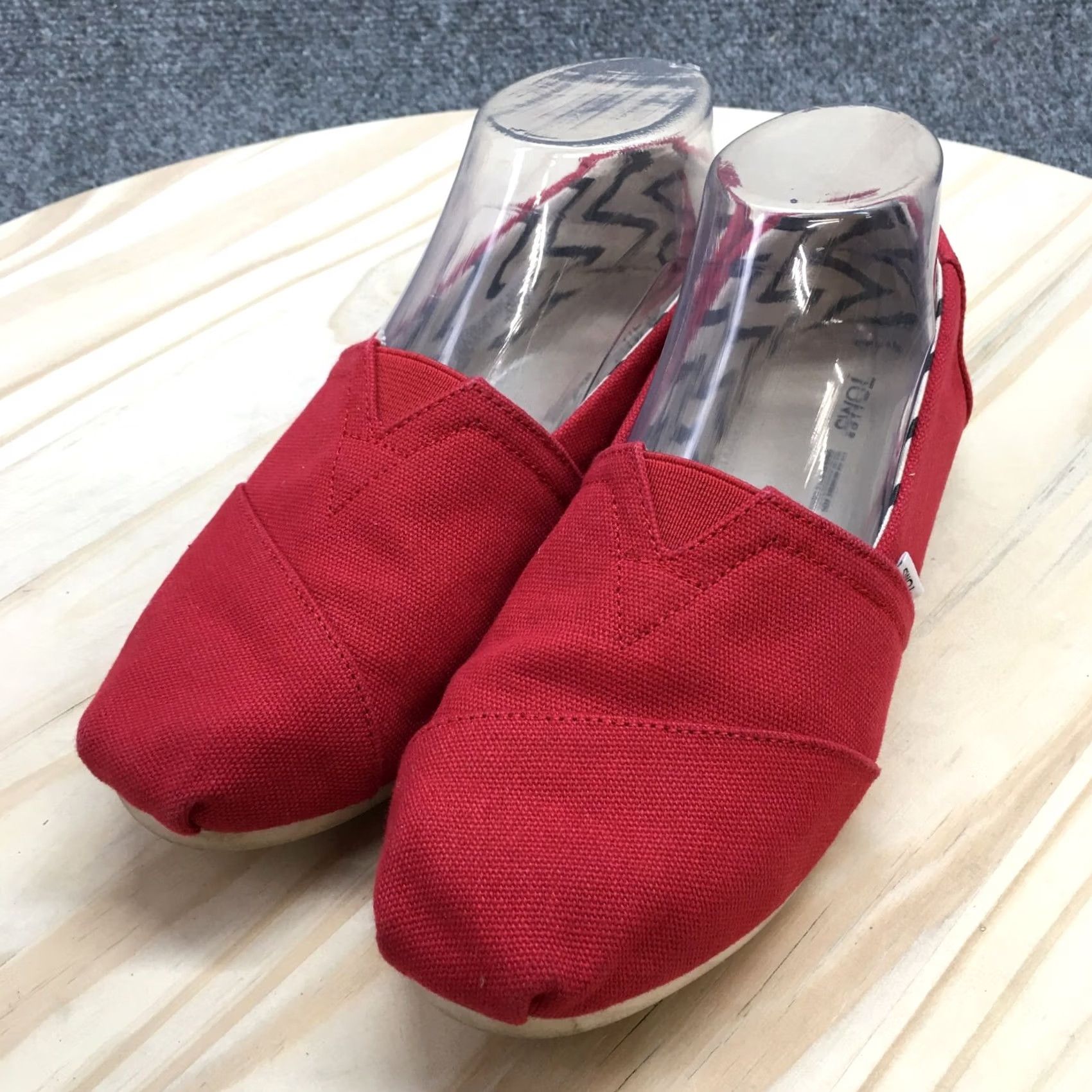 Toms TOMS Alpargatas Loafer Womens 6.5 Red Slip On Flats Casual Comfort Shoes Size US 7 / IT 37 - 3 Thumbnail