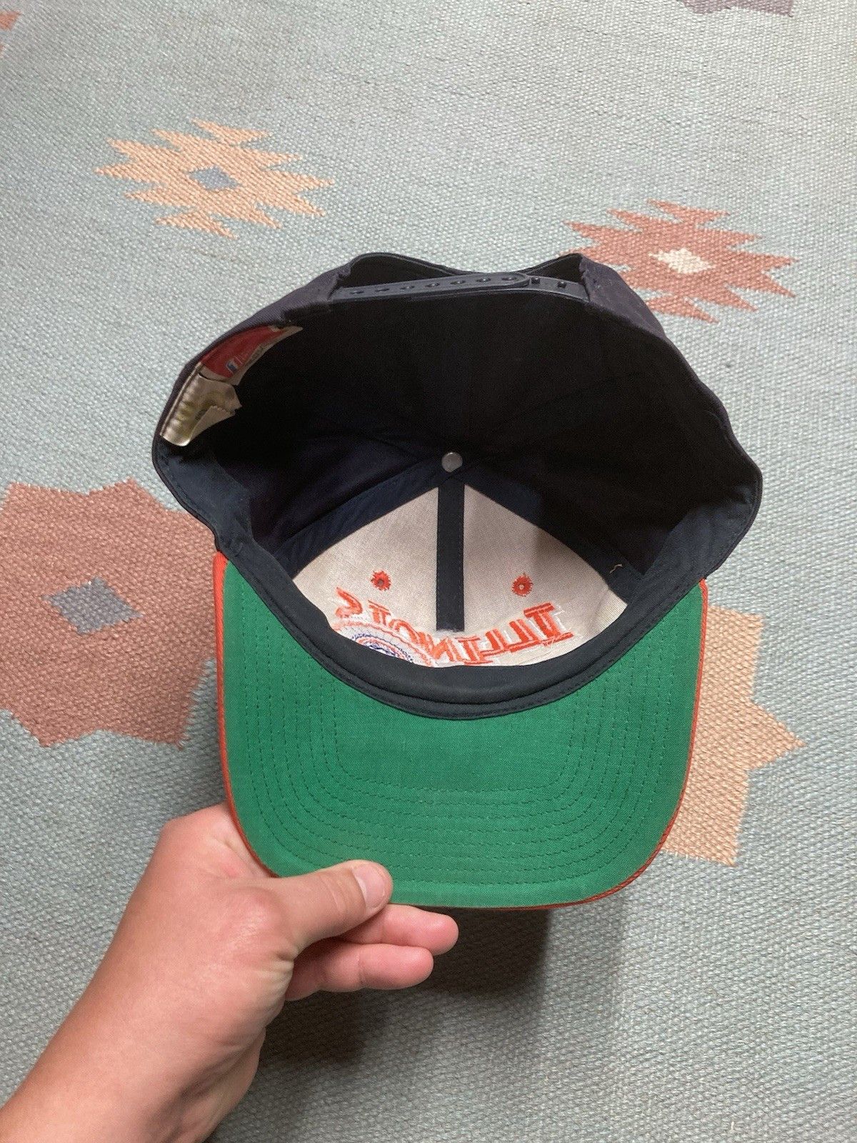 Vintage 90s hat Illinois fighting Illini spell out big logo twins Size ONE SIZE - 6 Thumbnail