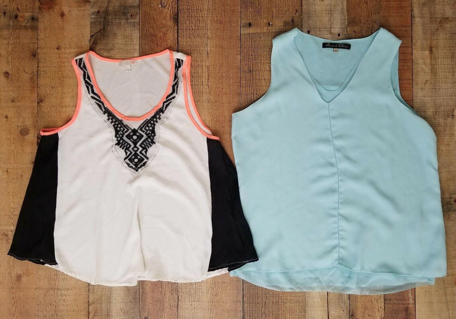 Designer Dressy Tank Top Lot Large Violet And Claire GB Semi Sheer Size L / US 10 / IT 46 - 1 Thumbnail