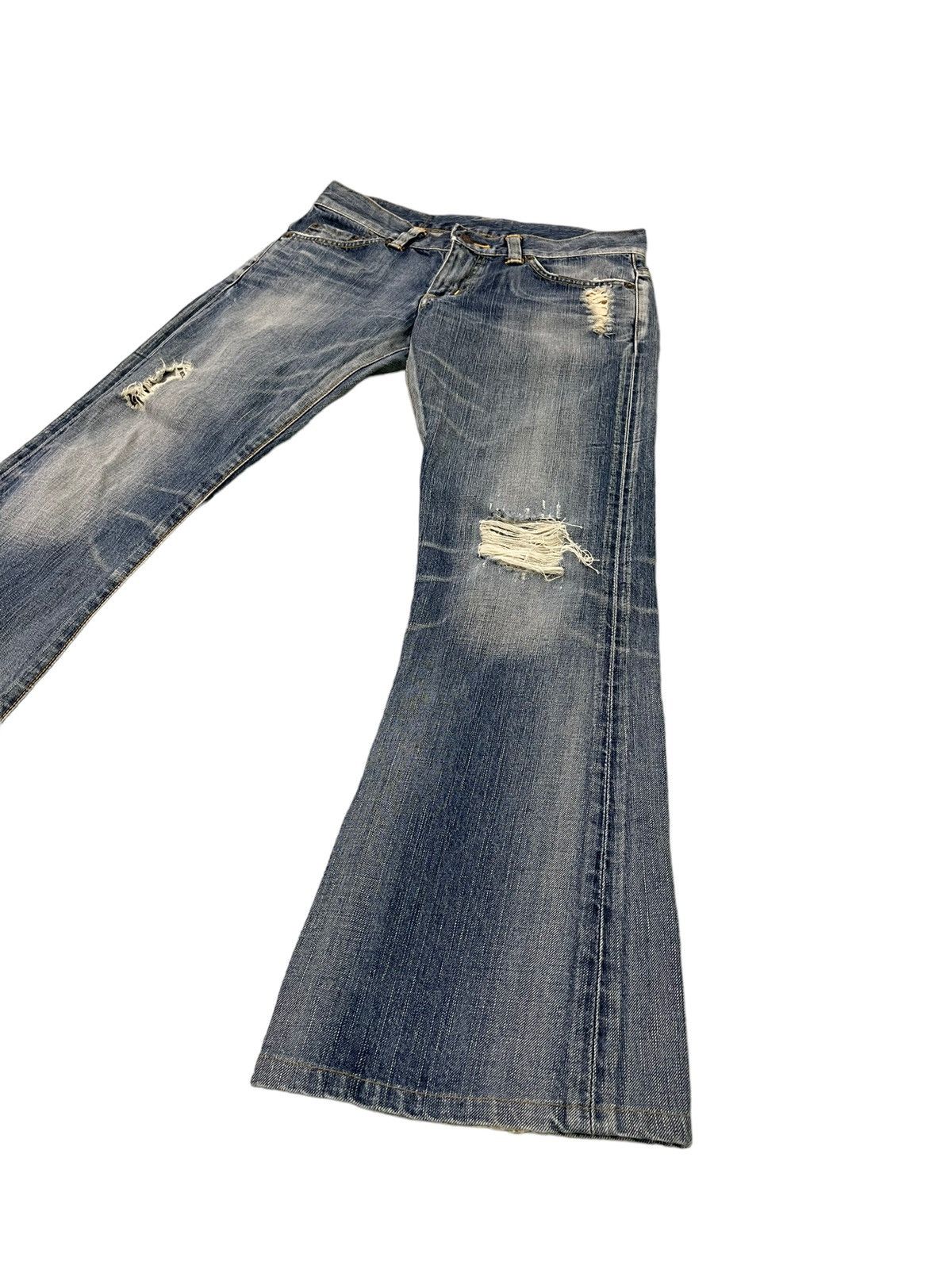 Edwin Flare Jeans Edwin Japan Distress Low Rise Boot Cut 6🟦3 Size US 29 - 1 Thumbnail