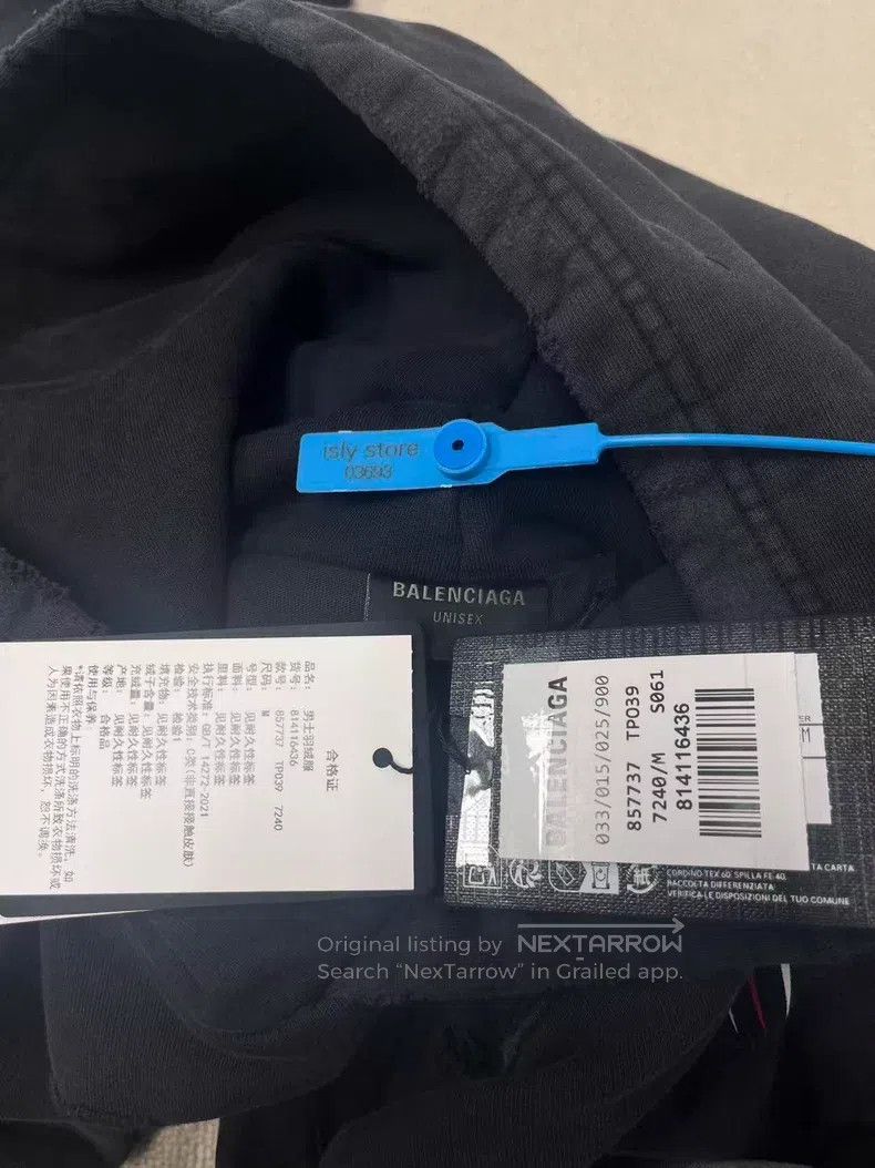 Balenciaga Balenciaga Printed Drawstring-Free Hooded Long Sleeve Swea Size US M / EU 48-50 / 2 - 4 Thumbnail