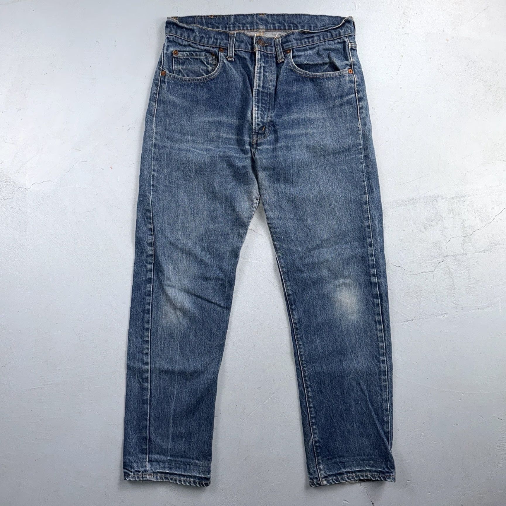 Levi's VINTAGE Levi's 505 Jeans Mens Regular 33x30 Blue Denim Levi’S 501 Series 70s 80s USA Single Stitch Straight Size US 33 - 2 Thumbnail