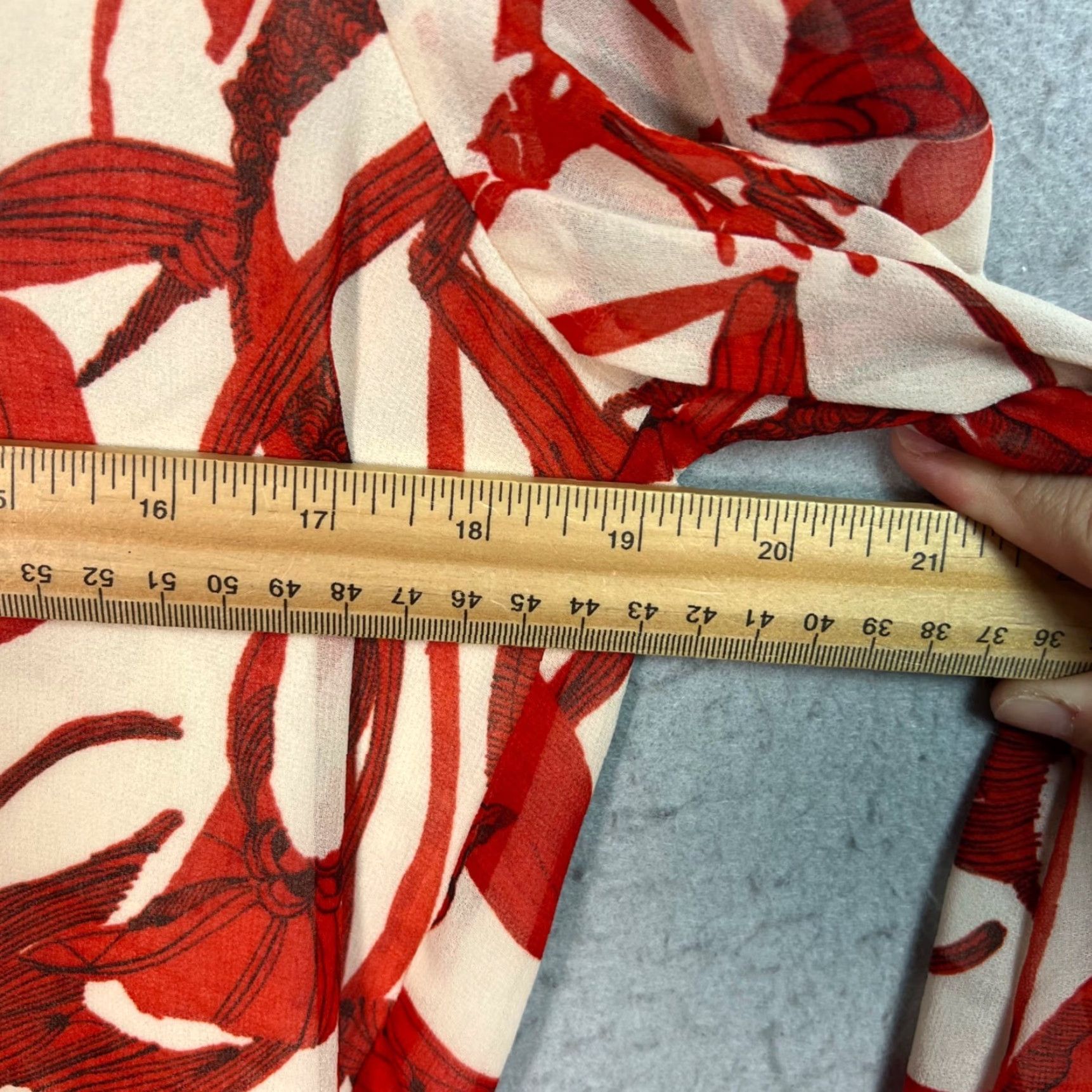 Mango Mango Dress Womens Size 4 Floral Print Chiffon Red & White V-Neck Short Sleeve Maxi Mini Spring Summer Fall Size S / US 4 / IT 40 - 5 Thumbnail