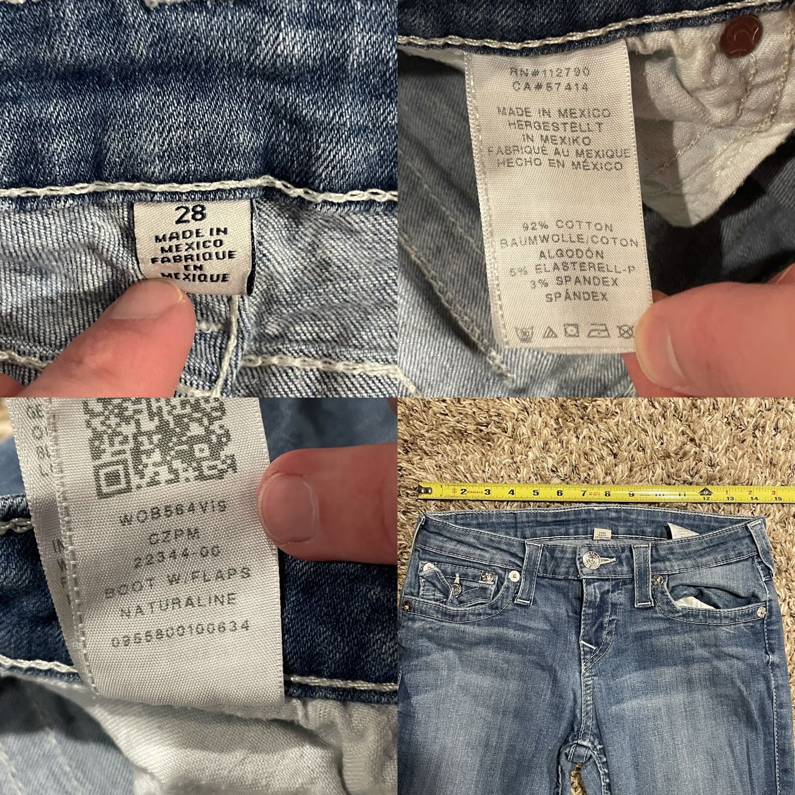 True Religion True Religion Jeans Womens Boot Cut 28 Horseshoe Flap Pockets Light Wash Sparkle Embroidered Logo 5-Pocket Denim Blue 90s World Tour Size 28" / US 6 / IT 42 - 9 Thumbnail
