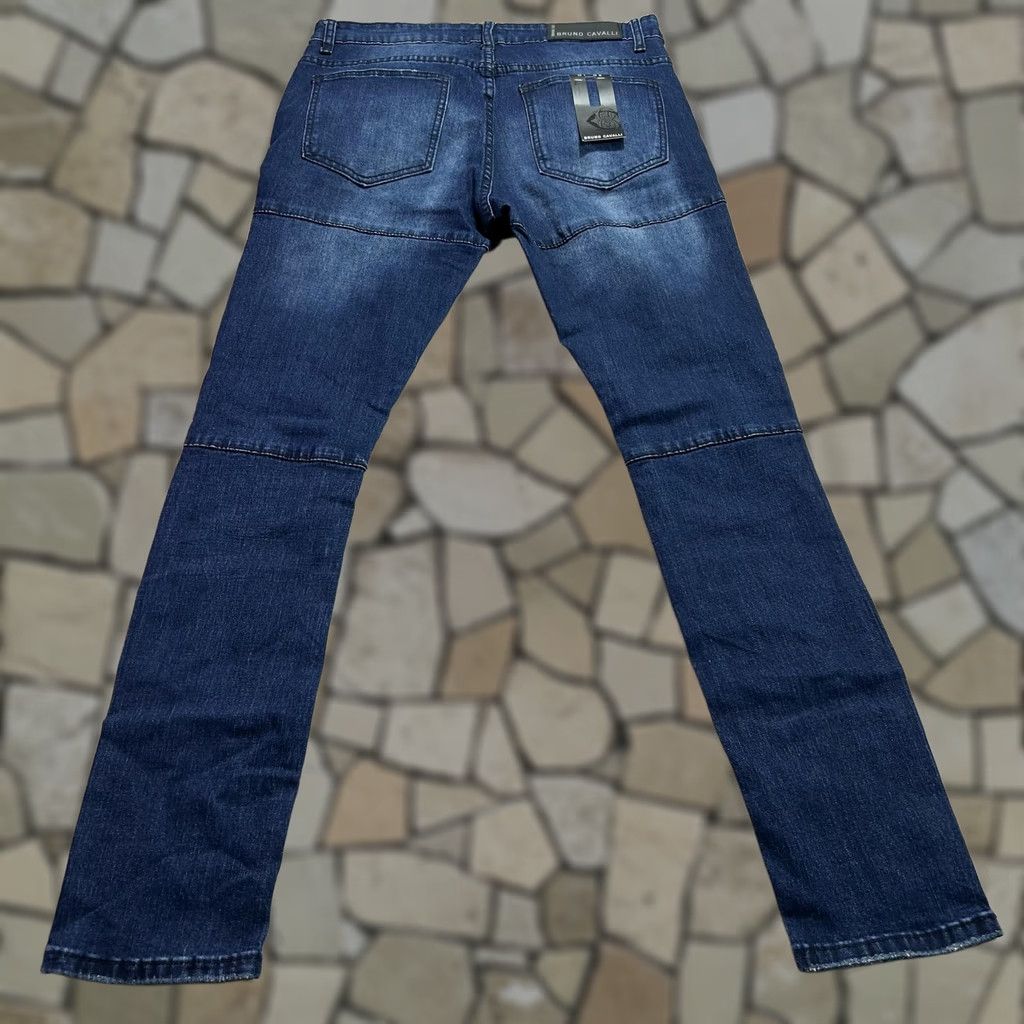 Denime Bruno Cavalli Jeans Mens 34x32 Blue Slim Tapered Stretch Denim Medium Wash Jeans Size US 34 / EU 50 - 1 Thumbnail