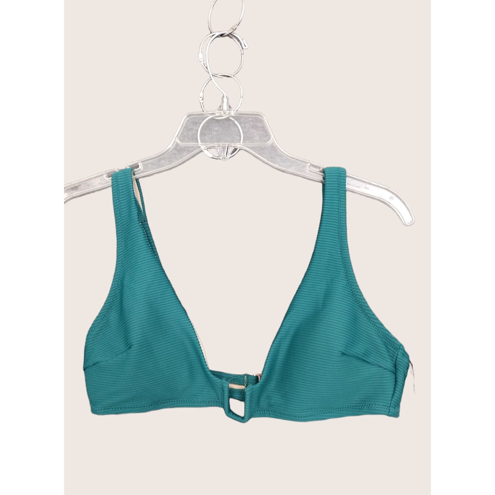Vintage Shade & Shore Bikini Top Shade & Shore Green Textured Plunge Bikini Top M Women Narrow? Size M / US 6-8 / IT 42-44 - 1 Thumbnail