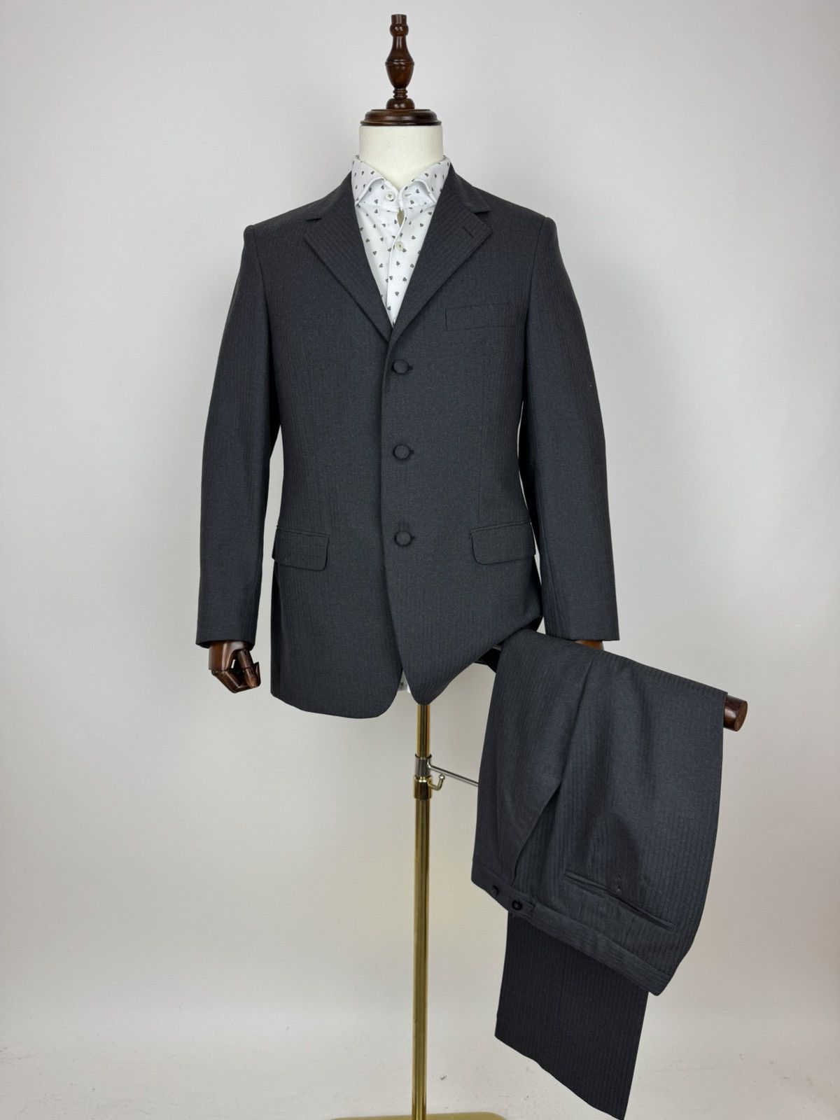 Other Trevira Twill herringbone Wool blend Vintage Suit 2 pieces Size 50R - 1 Thumbnail