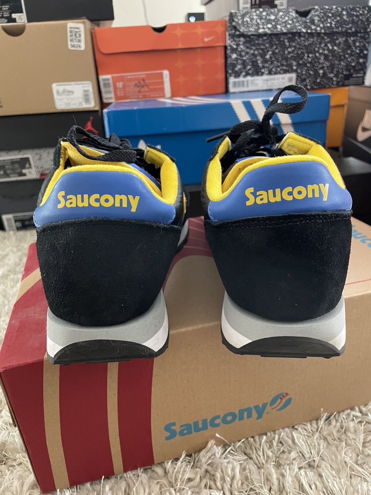 Saucony Saucony Jazz Original Black Yellow Blue Size US 10 / EU 43 - 6 Thumbnail