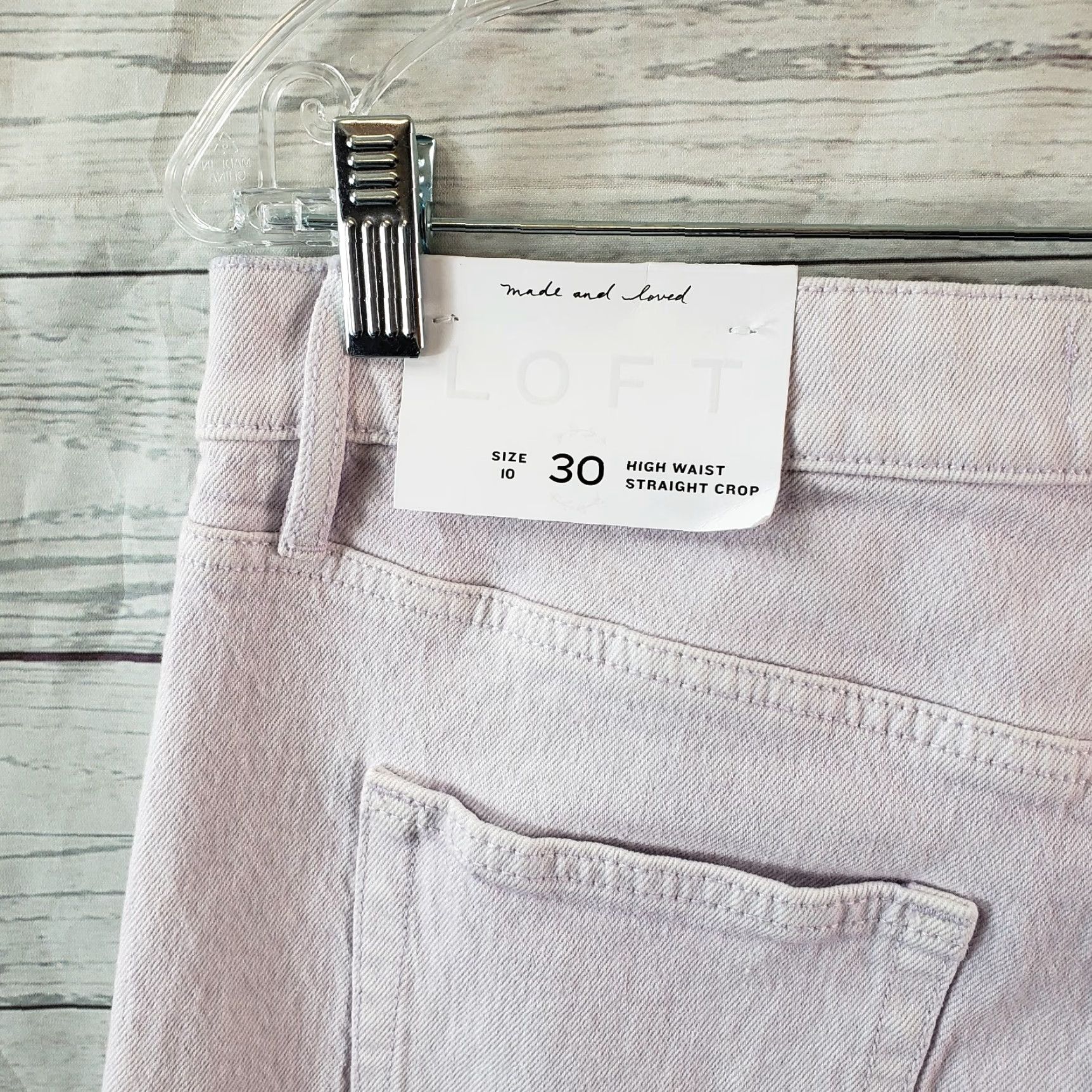 Loft VINTAGE? No — Ann Taylor LOFT Womens High Waist Straight Crop Jeans Sz 10 Light Purple Size 32" / US 10 / IT 46 - 5 Thumbnail