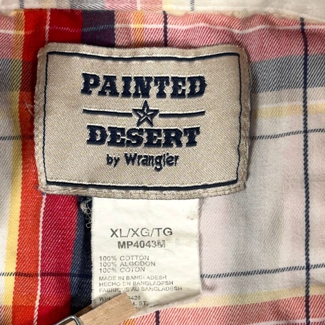 Wrangler VINTAGE Wrangler Shirt Adult LARGE White Red Madras Plaid Painted Desert Y2K Size US L / EU 52-54 / 3 - 4 Thumbnail