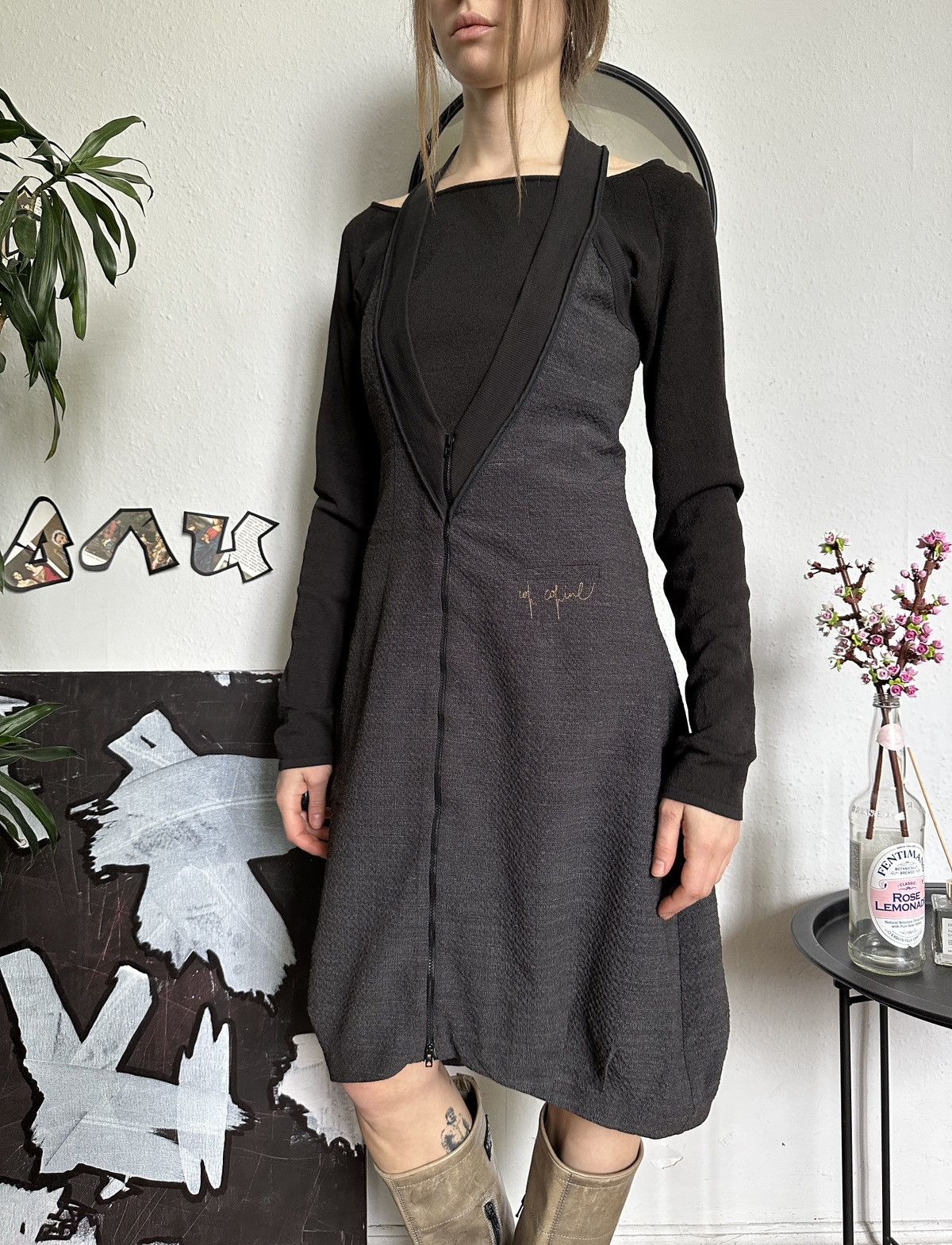 Cop Copine × Vintage Vintage Cop Copine Zip Up Vintage Avant Garde Dress Size ONE SIZE - 3 Thumbnail