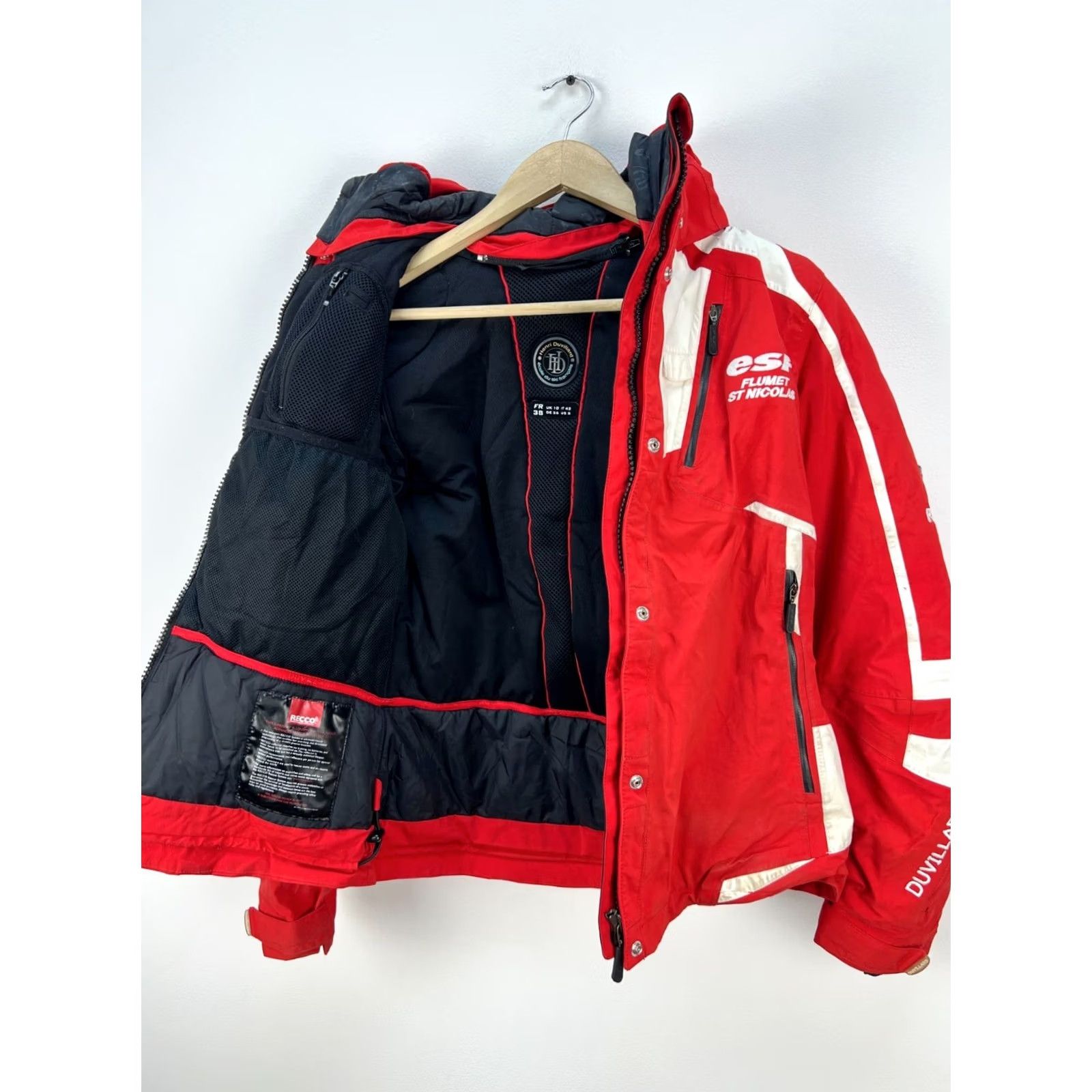 Ecco VINTAGE Henri Duvillard Ski Jacket Gore-Tex Pro Primaloft Recco Patrol FR 38 UK 10 Red Womens jacket Size XS / US 0-2 / IT 36-38 - 3 Thumbnail