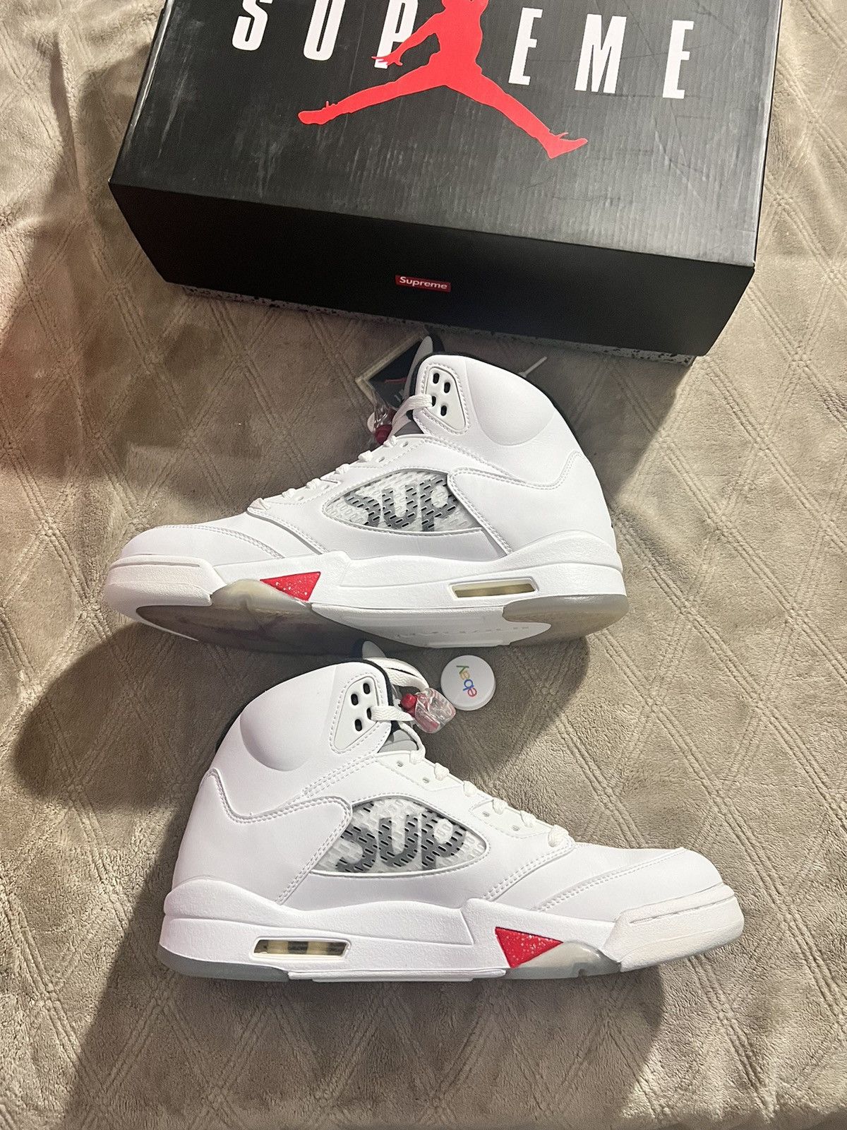 Jordan Brand × Supreme Jordan 5 white supreme Size US 11 / EU 44 - 5 Thumbnail