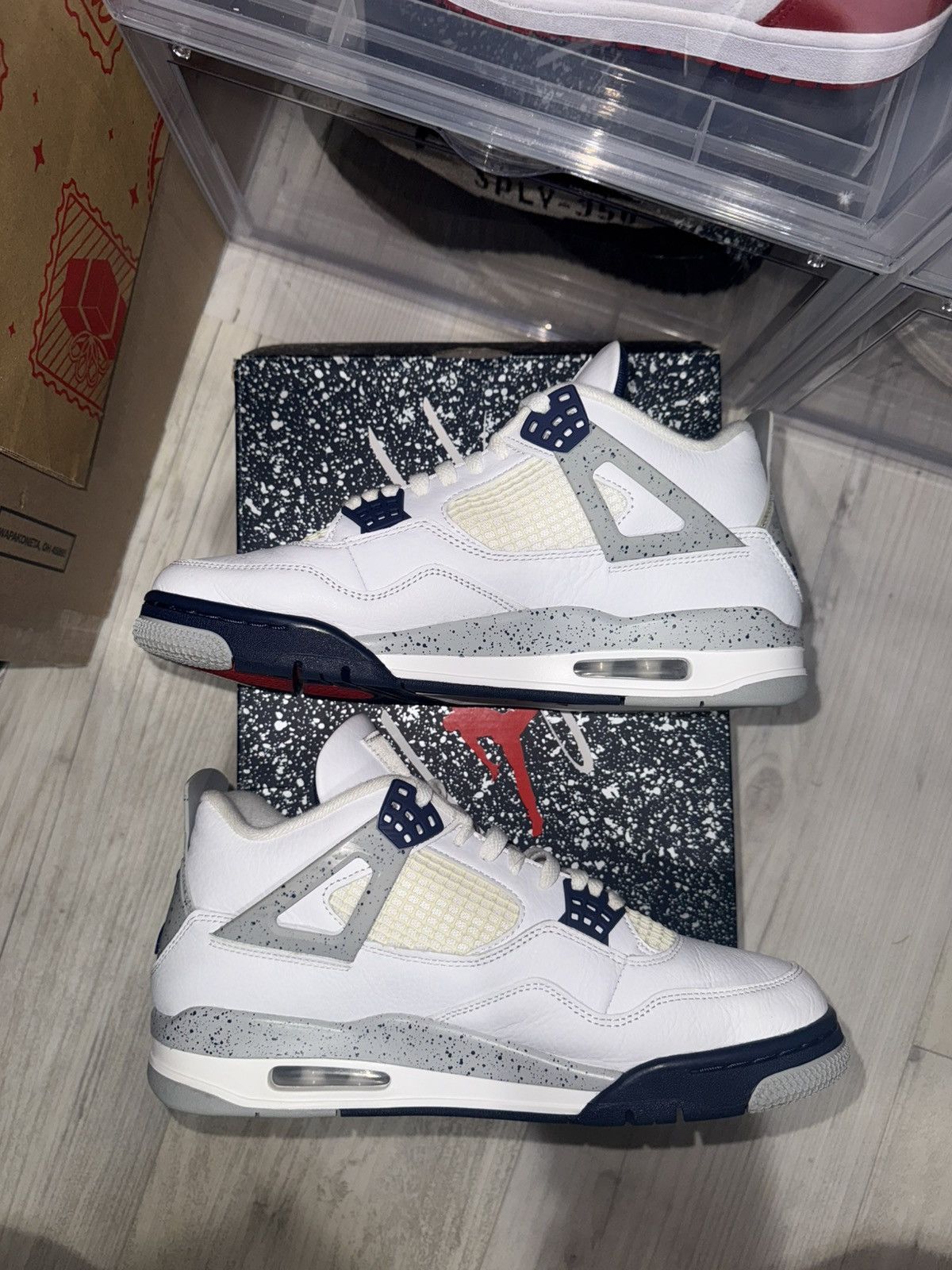 Jordan Brand Air Jordan 4 Retro Midnight Navy Size 10.5 Size US 10.5 / EU 43-44 - 3 Thumbnail