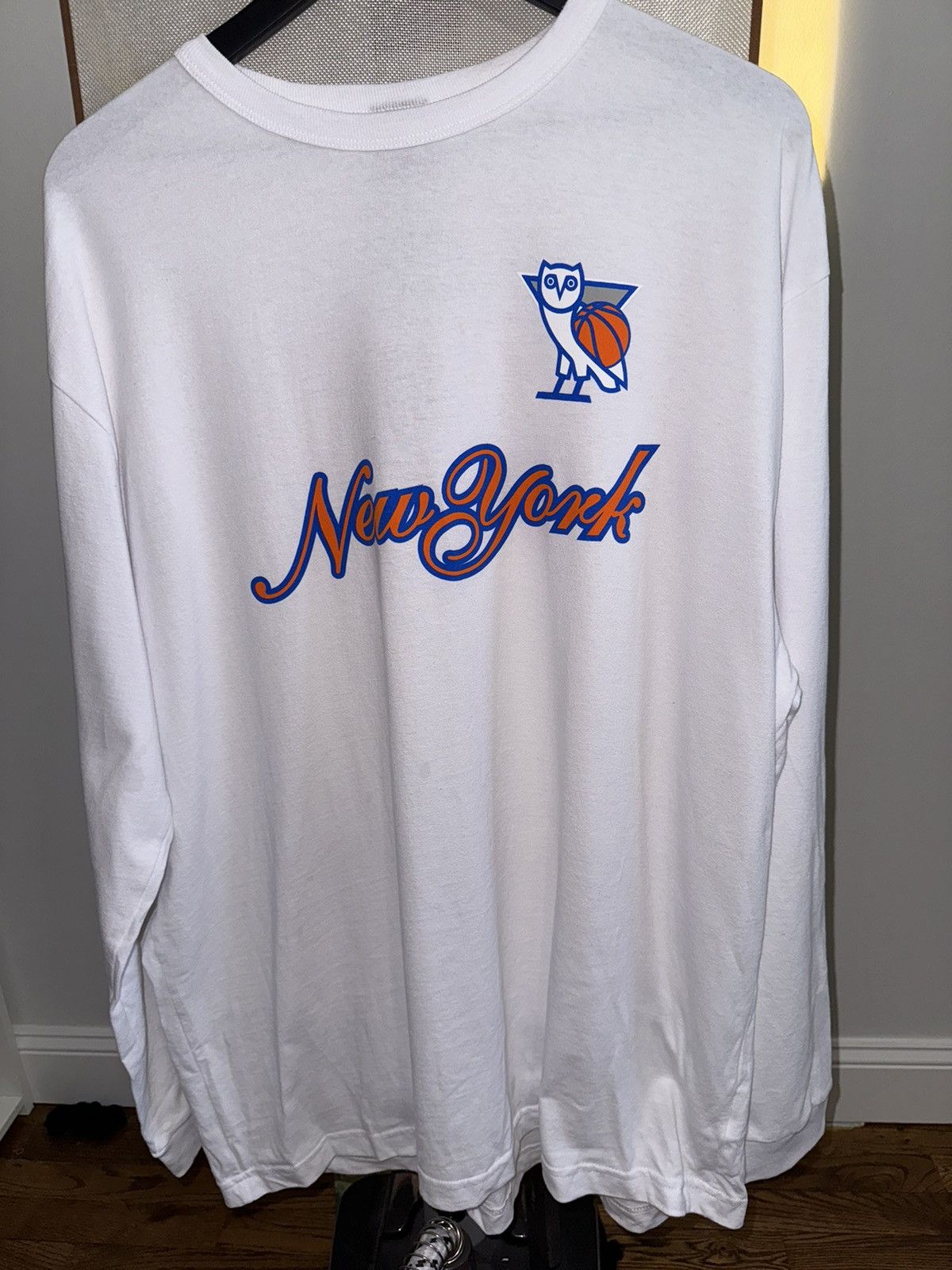 image of Octobers Very Own Ovo Knicks Long Sleeve T Shirt NWT Size Xxl in White, Men's