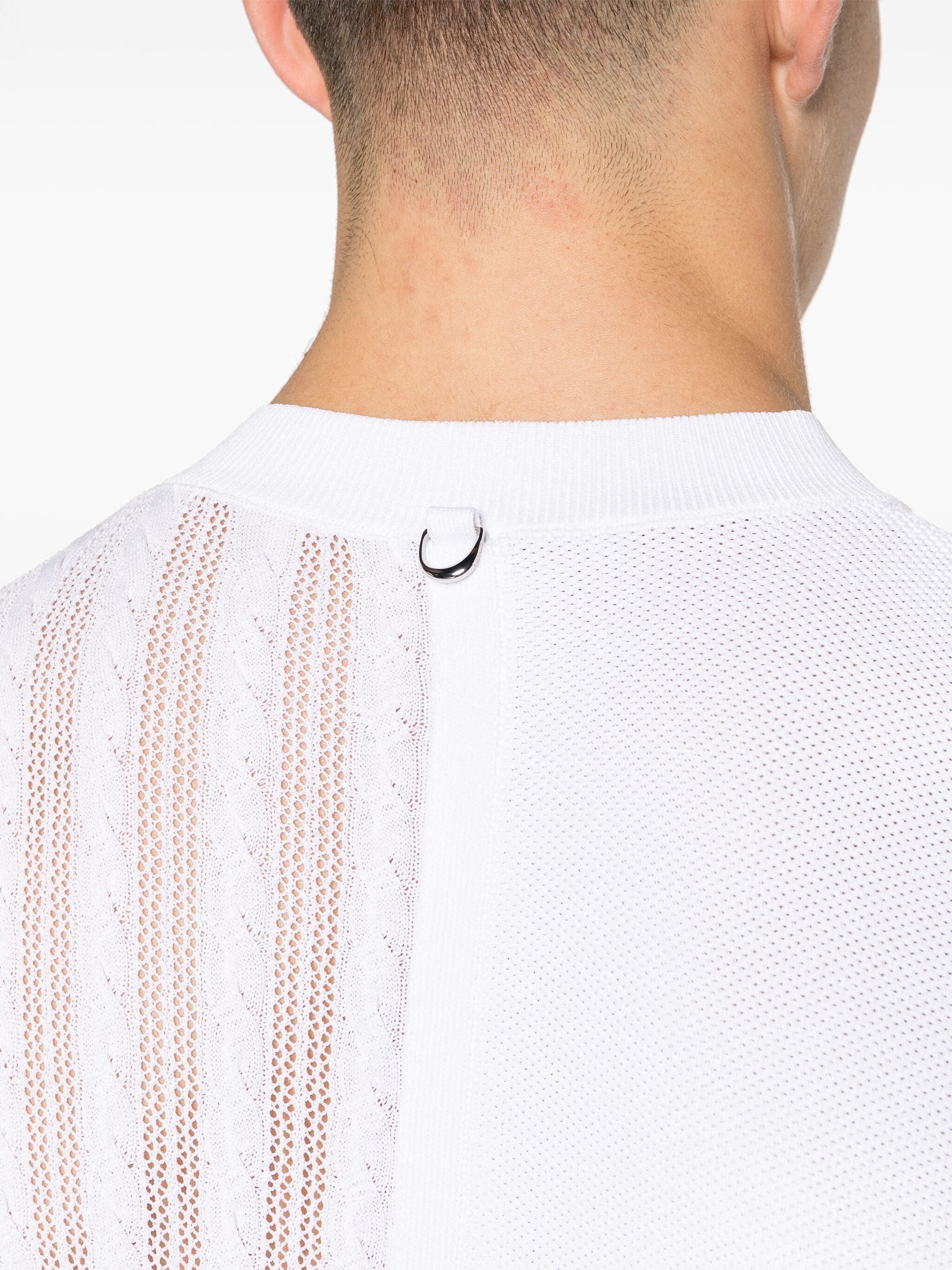 Jacquemus o1s22i1n1024 Knit Short Sleeve T-Shirt in White Size US M / EU 48-50 / 2 - 5 Thumbnail