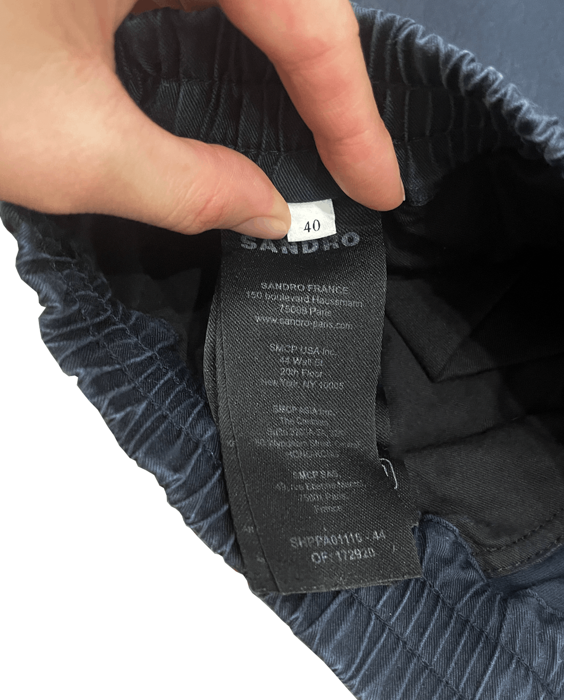Sandro Mens Sandro Alpha Cotton Pant In Navy Size US 32 / EU 48 - 5 Thumbnail