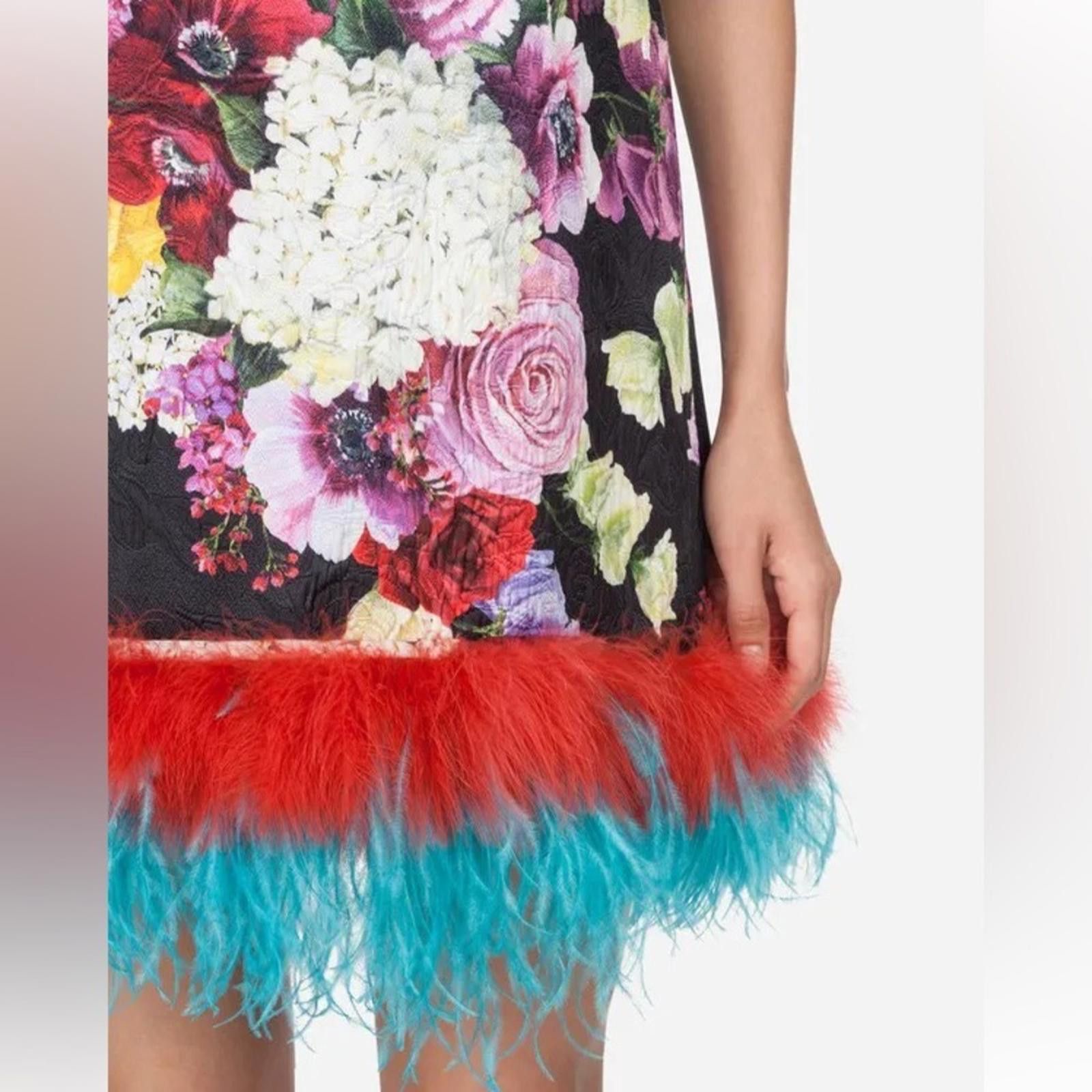 Dolce & Gabbana RARE🩵 Dolce & Gabbana Dress In Printed Brocade​​​ Size XS / US 0-2 / IT 36-38 - 7 Thumbnail