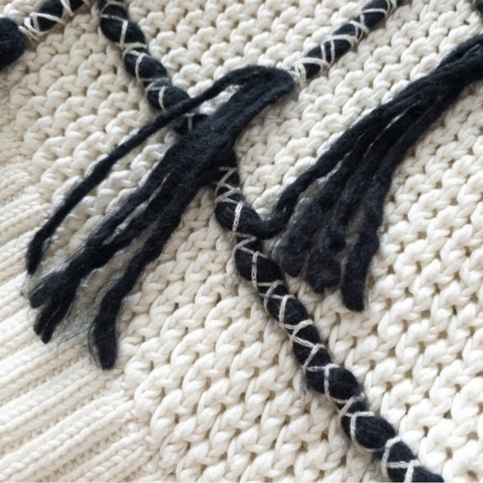 Tory Burch Tory Burch White/Black Sweater | Size S Size S / US 4 / IT 40 - 4 Thumbnail