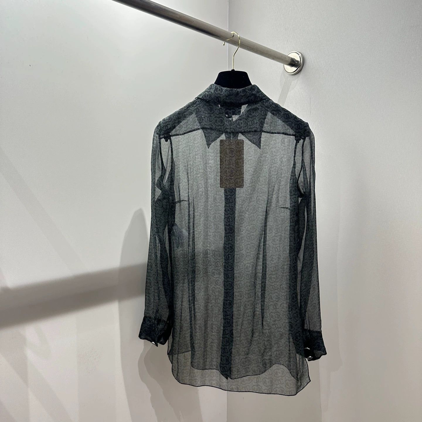Chanel Chanel 23A Dark Green All-Over Logo Silk Shirt 36 apr101 Size XS / US 0-2 / IT 36-38 - 2 Thumbnail