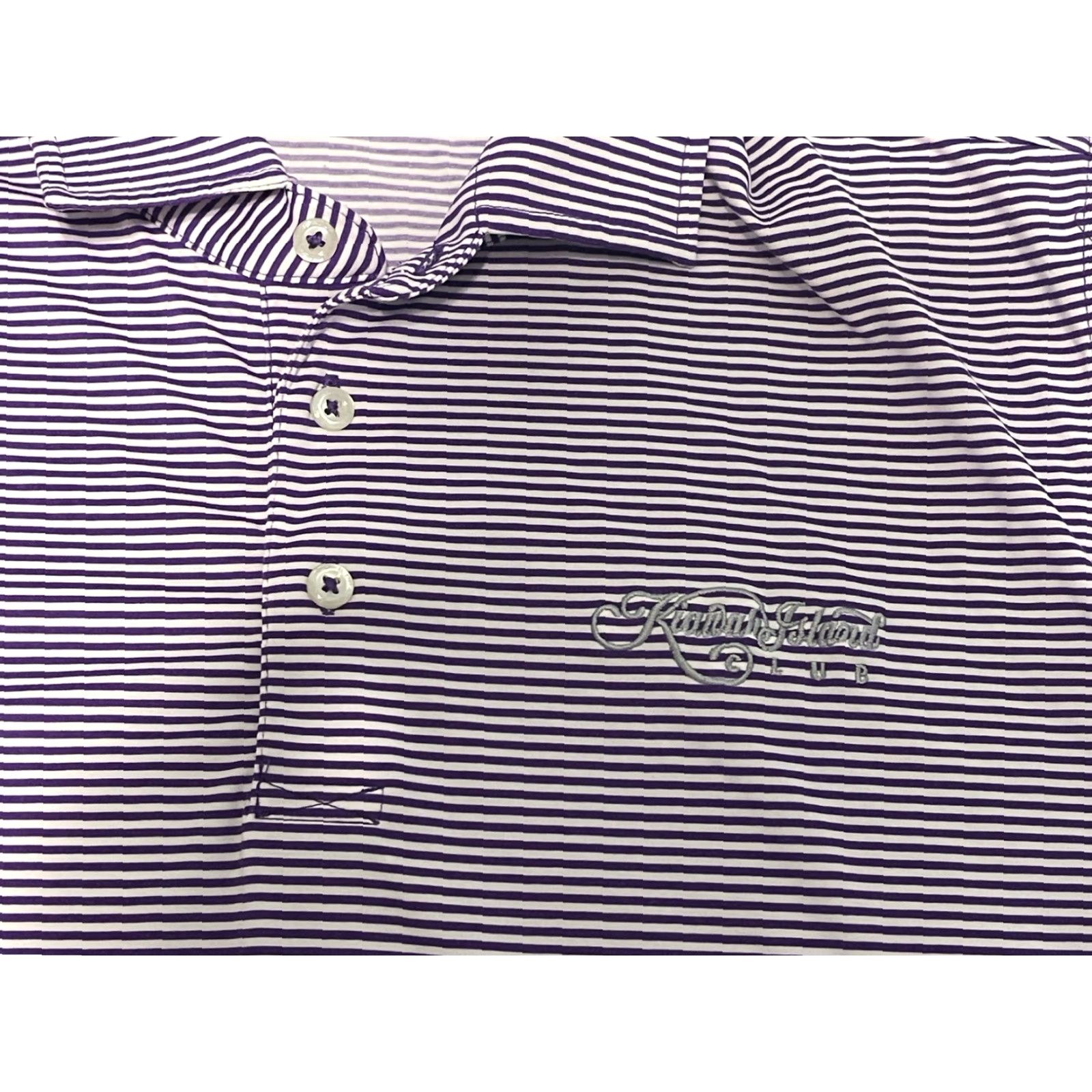 Vintage Draddy Sport Golf Shirt Mens XL Purple/White Striped Kiawah Island Club Wardrobe Polo Shirt Golf Mens XL Purple/White Striped Kiawah Island Club Size US XL / EU 56 / 4 - 4 Thumbnail