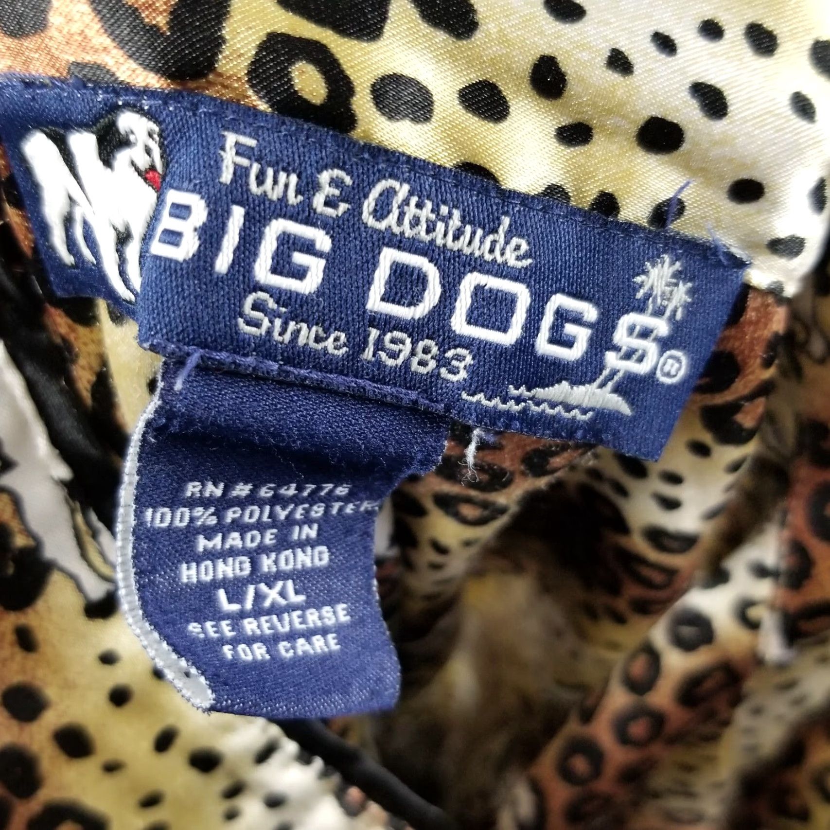 Big Dogs Vintage Big Dogs Sleep Shirt Large Pajama Shirt Cheetah Silky AOP Y2K Flaw Size US XL / EU 56 / 4 - 7 Thumbnail