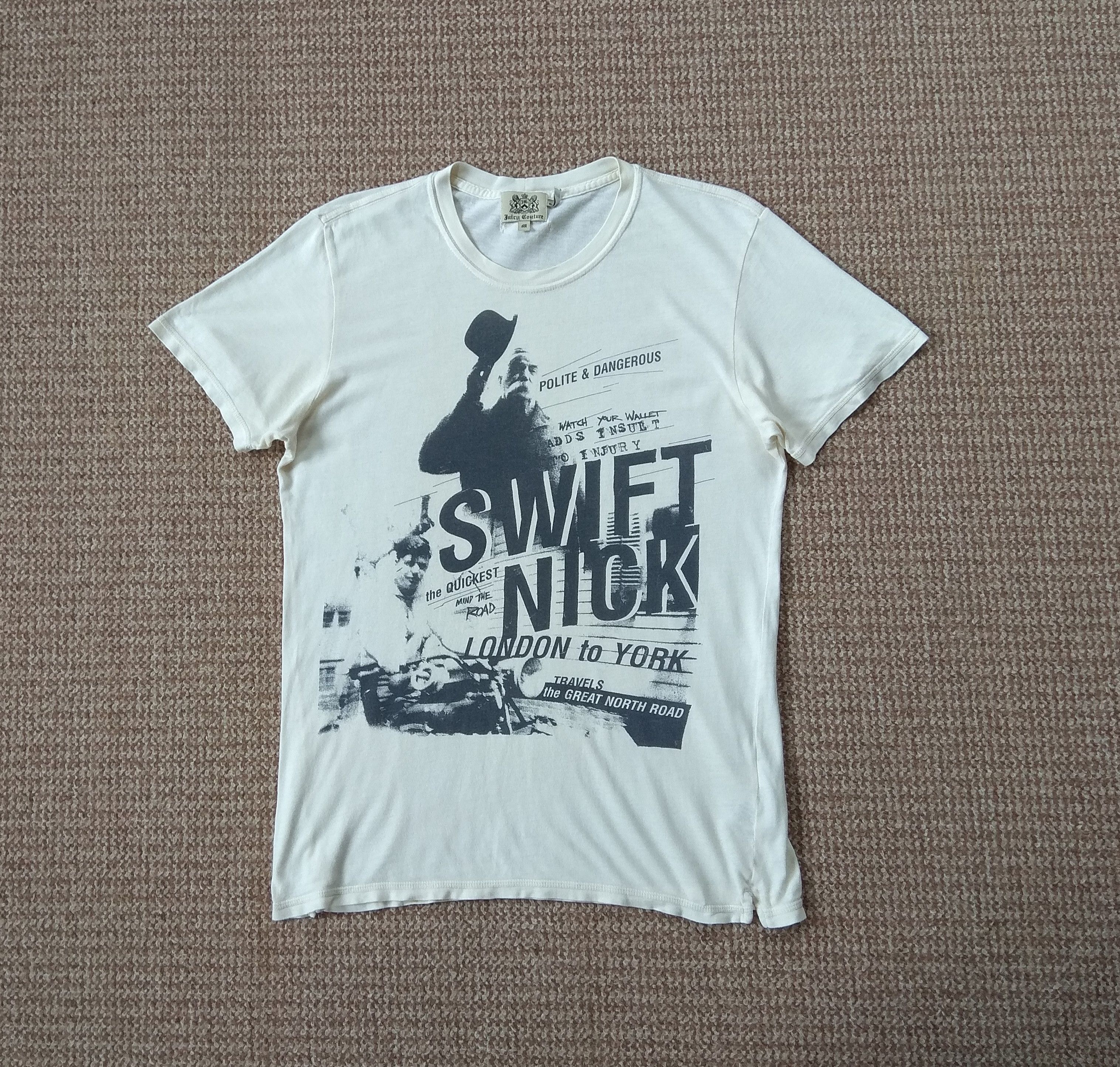Juicy Couture Jeans Juicy Couture made in USA Swift Nick Tee Print T Shirt sz M Size US M / EU 48-50 / 2 - 1 Thumbnail